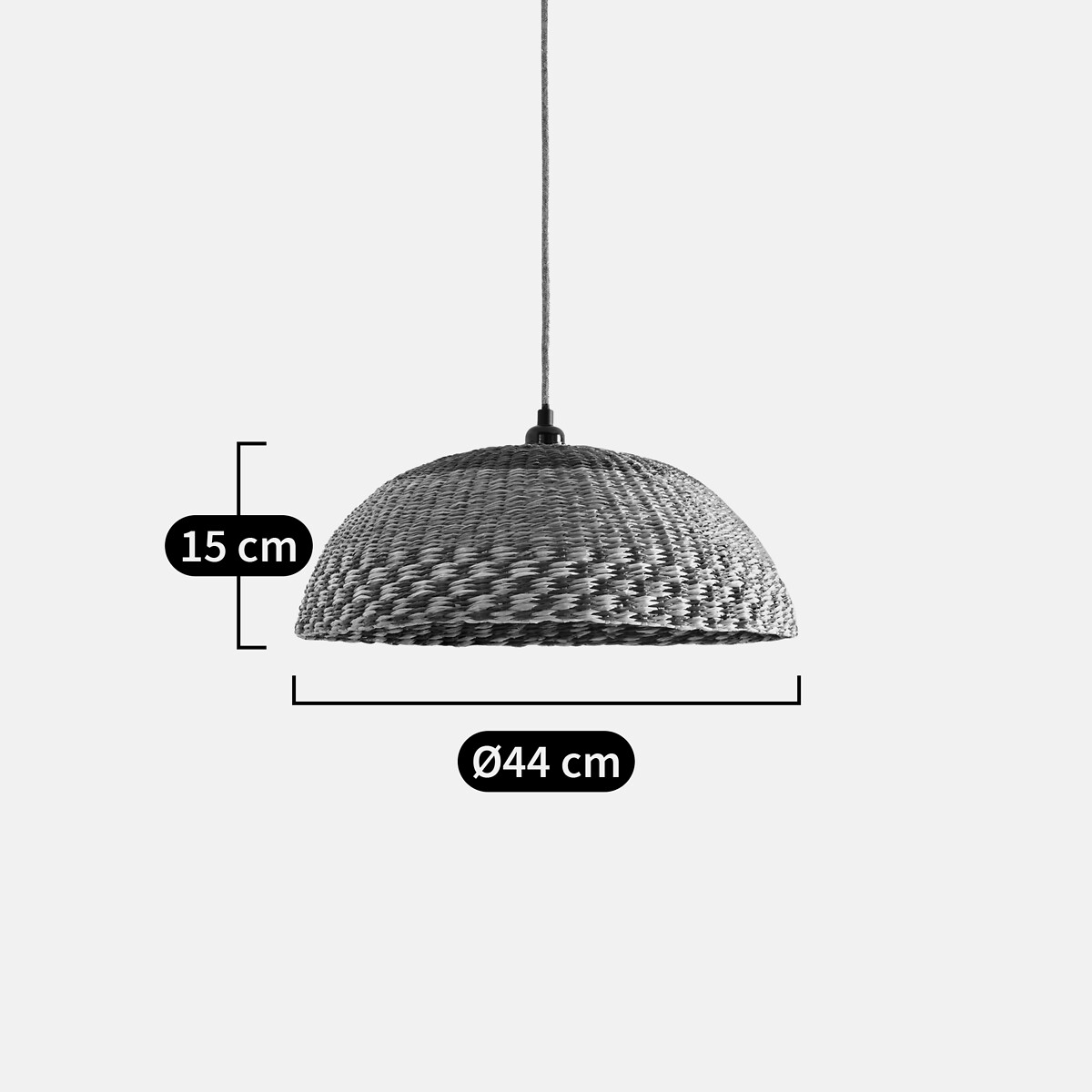 Hilo Colourful Woven Straw 44cm Diameter Ceiling Light Shade natural, LA REDOUTE INTERIEURS