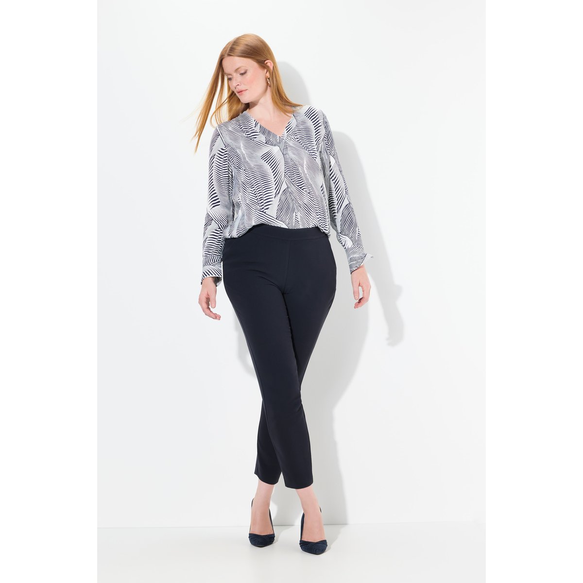 Pantalon en acétate marine foncé, ULLA POPKEN