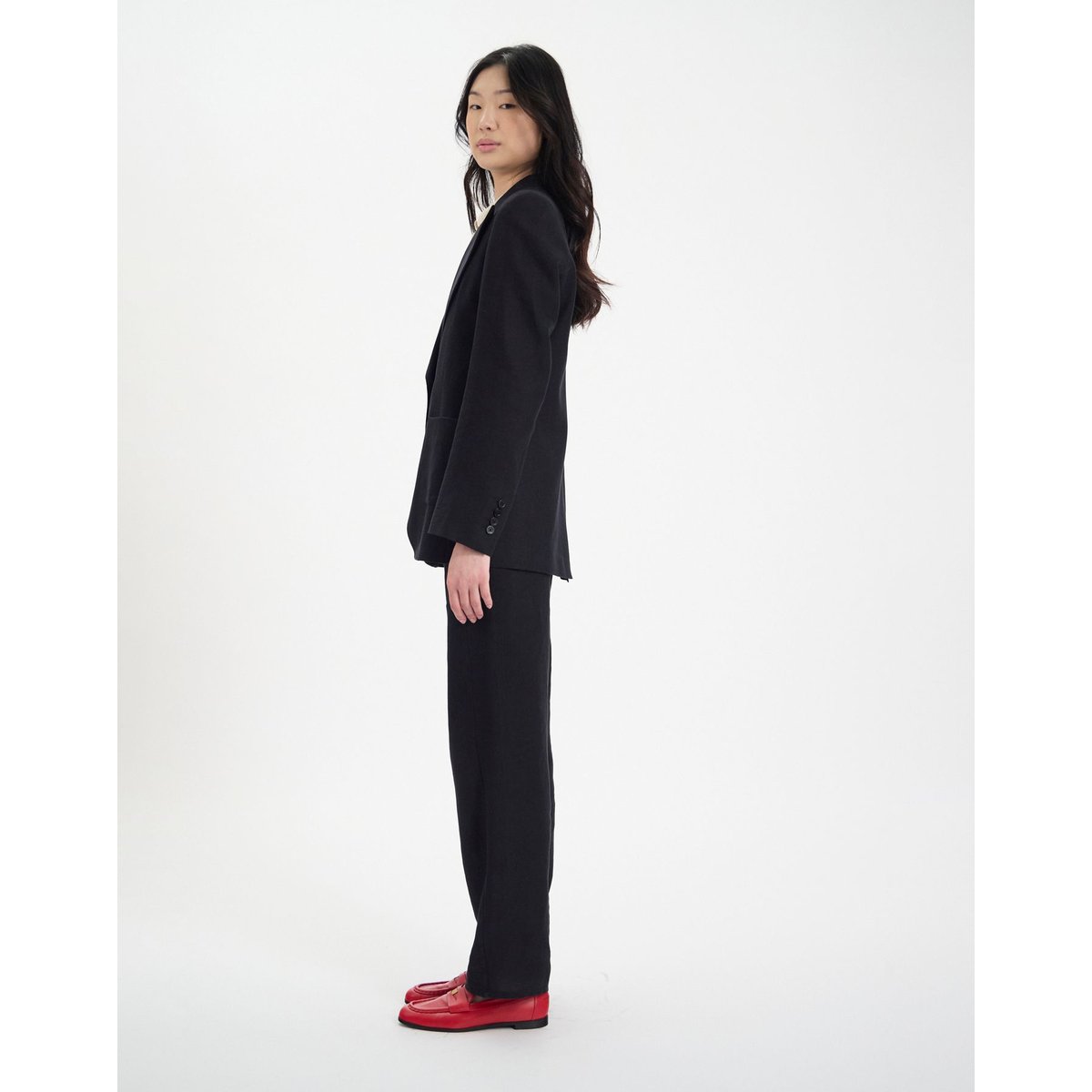 Veste Thadee en lin noir noir, INES DE LA FRESSANGE PARIS