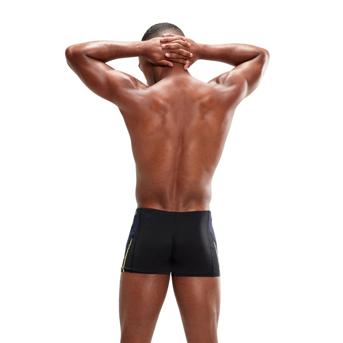 Short de bain motif/style à rayures TECH noir, SPEEDO