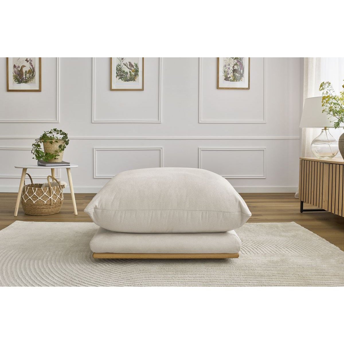 Pouf tissu, ERNEST beige, BOBOCHIC