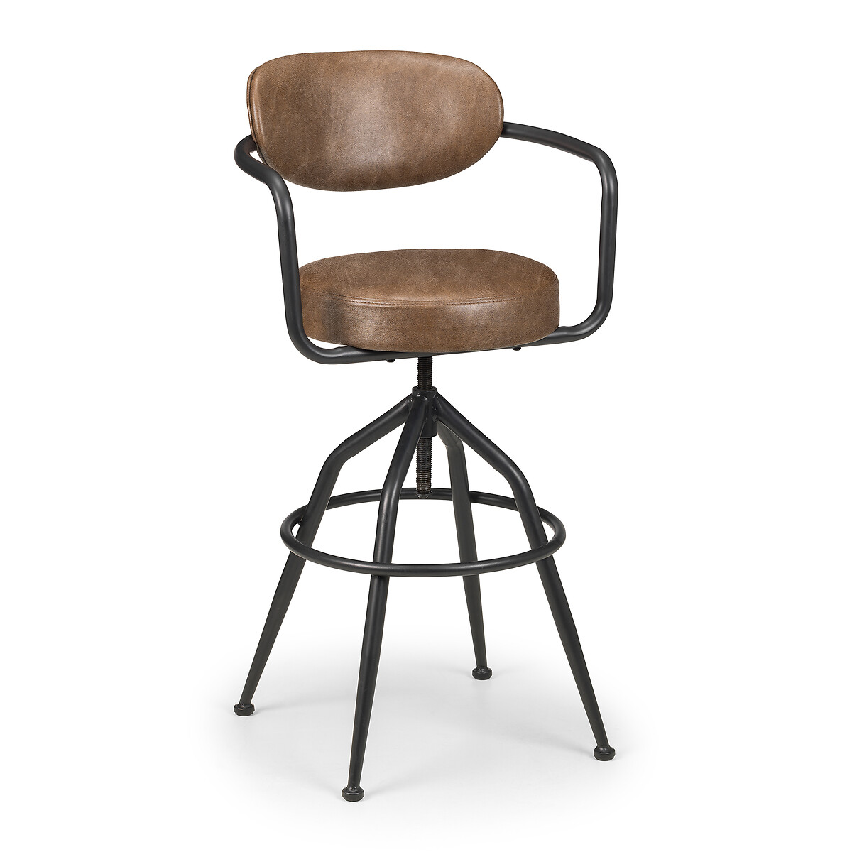 Ambrose Industrial Leather Barstool brown , SO'HOME