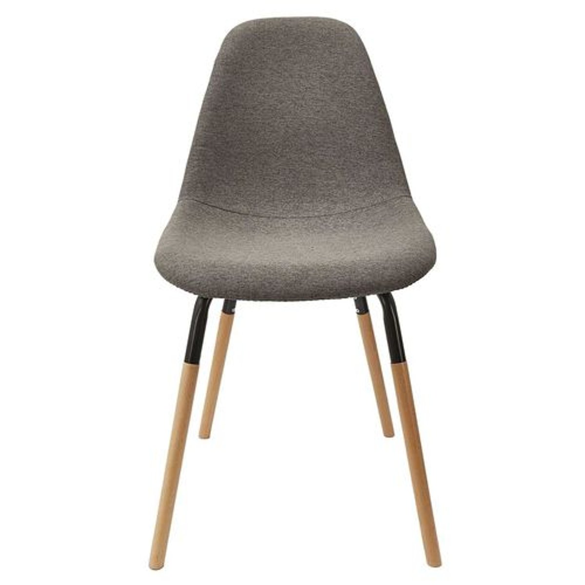 Lot de 4 chaises à pieds bicolores en tissu et métal PHENIX gris foncé, TOILINUX
