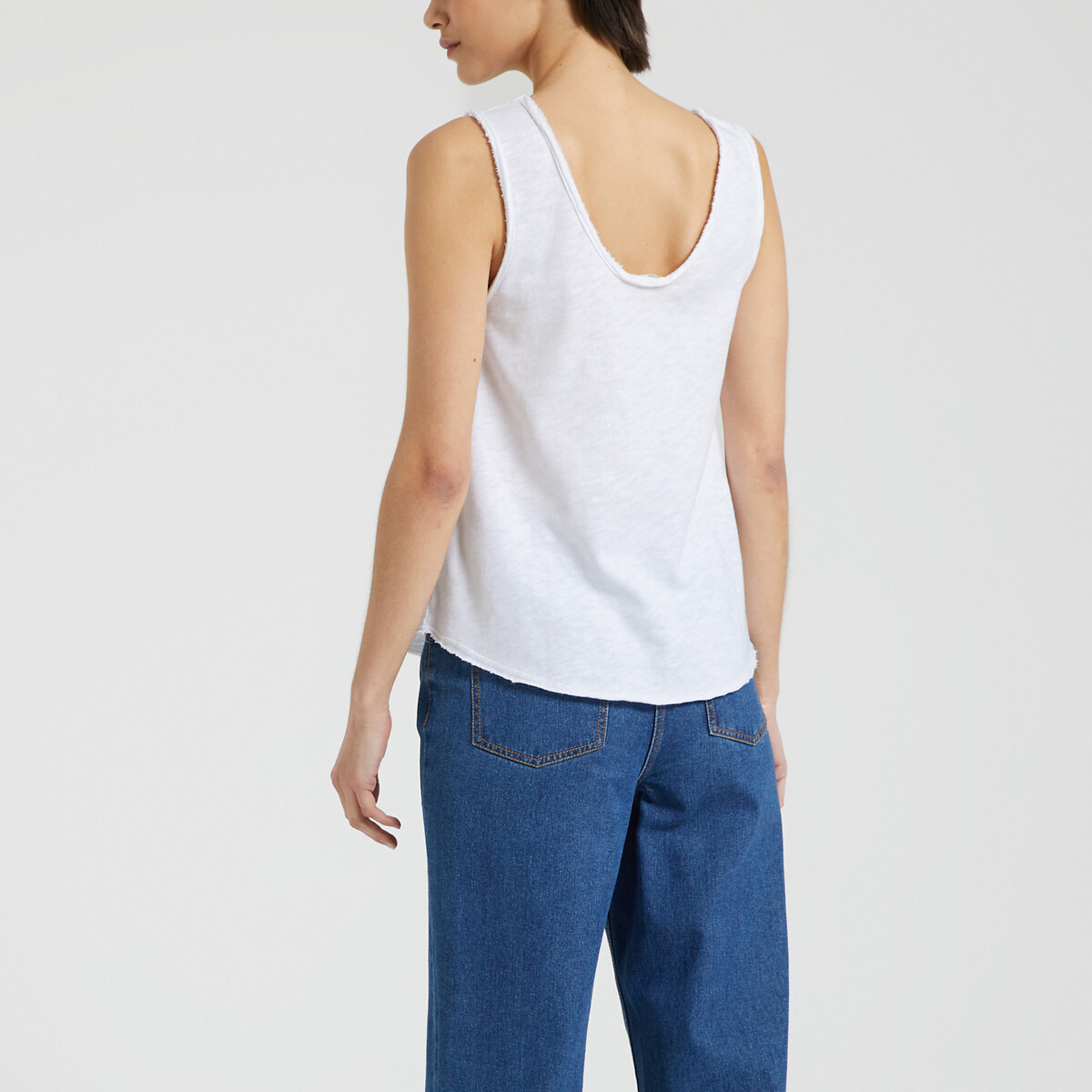 Top de cavas com gola redonda, SONOMA branco, AMERICAN VINTAGE