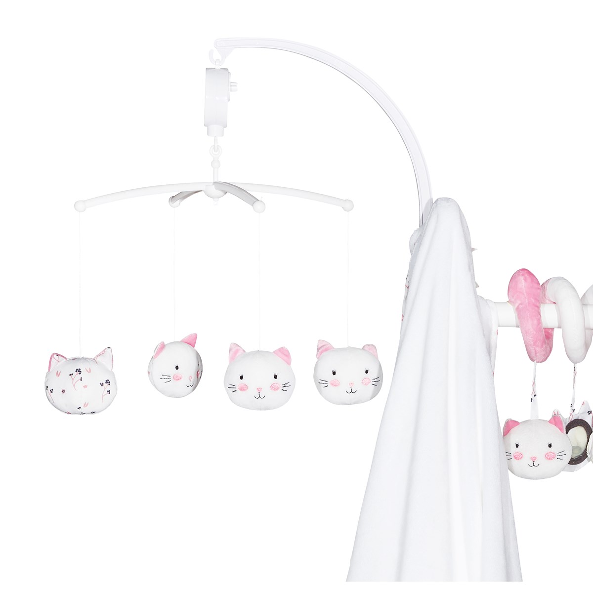 Mobile musical bébé en polyester blanc, BABY PRICE