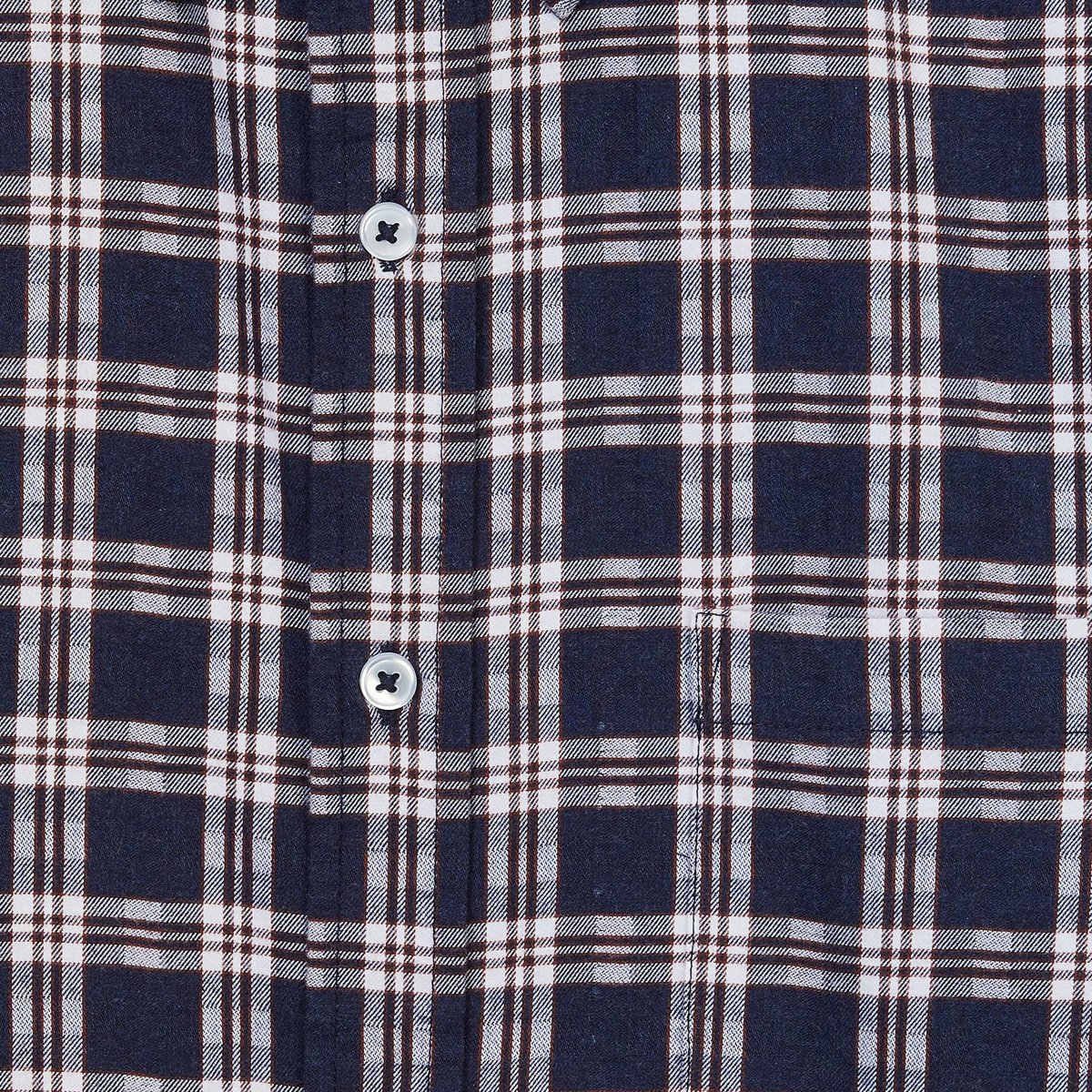 Chemise en flanelle à carreaux en coton BIO GOTS marine, MONOPRIX