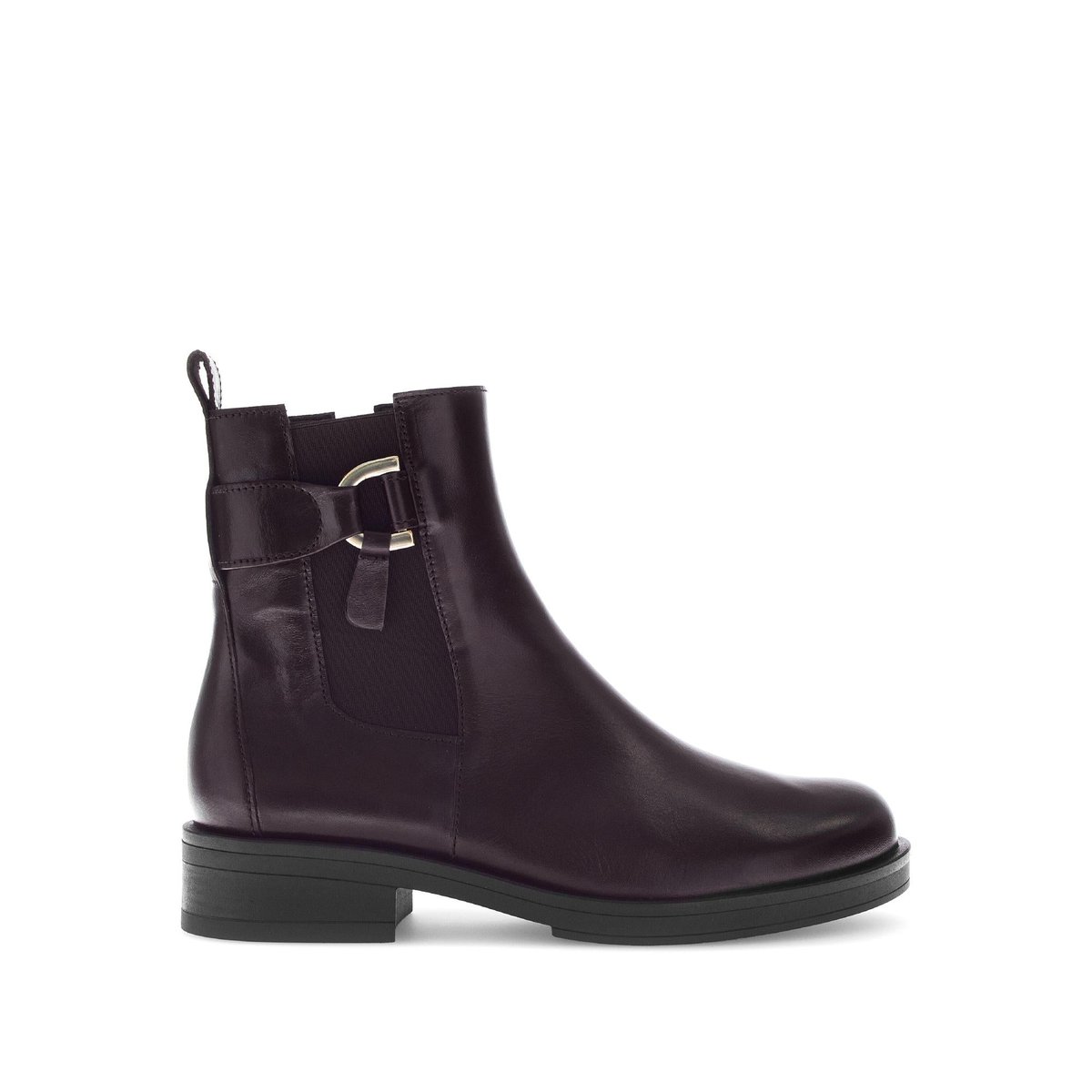 Bottines en cuir lisse à talon décroché marron, GABOR