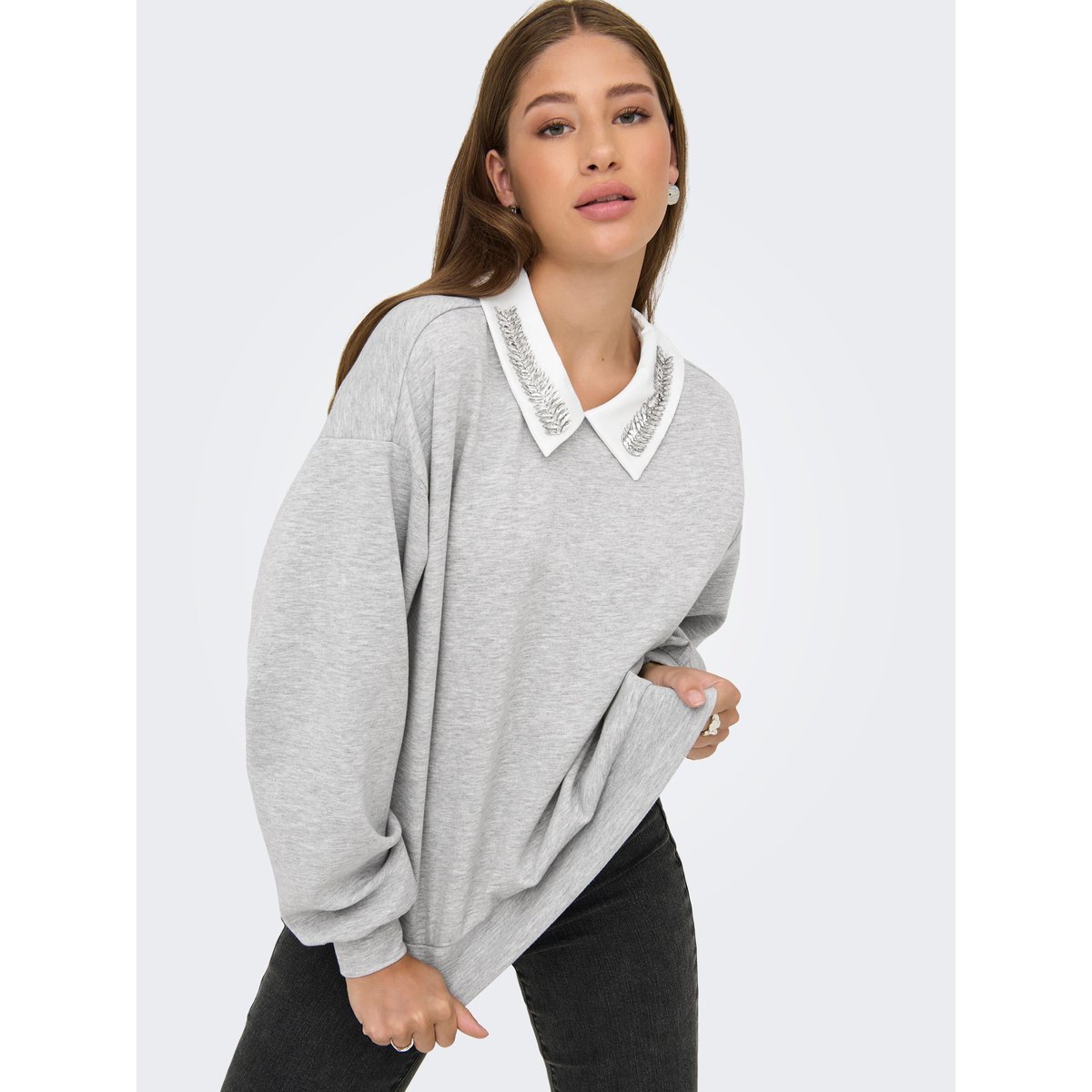 Sweat-Shirt ONLWILLOW Sweat-shirts grise - light grey melange, ONLY