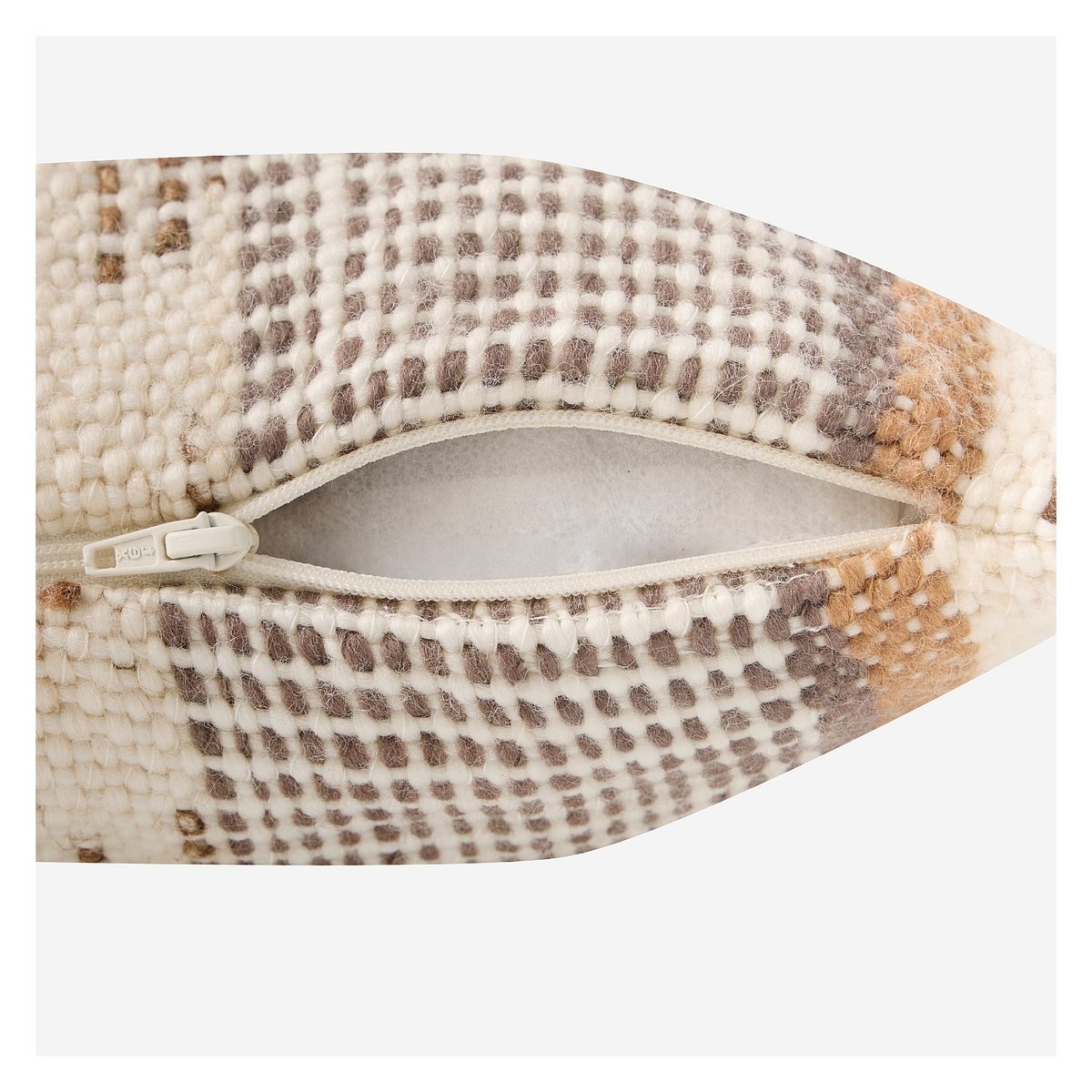 Coussin tissu acrylique CLAUS marron, HABITAT