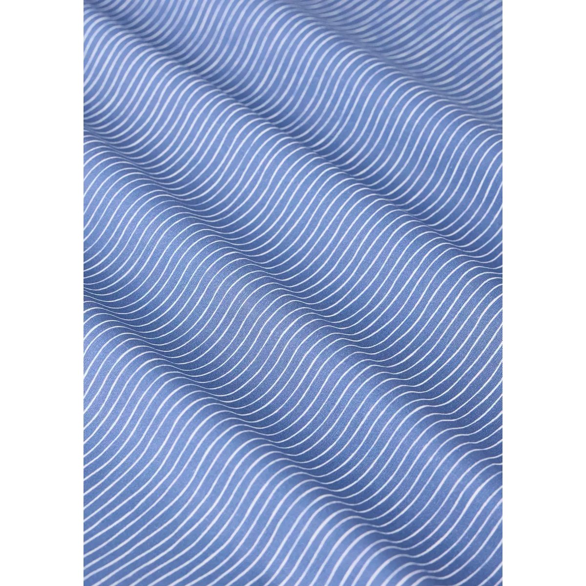 Drap-housse berceau percale de coton rayures bleu, MANGO HOME