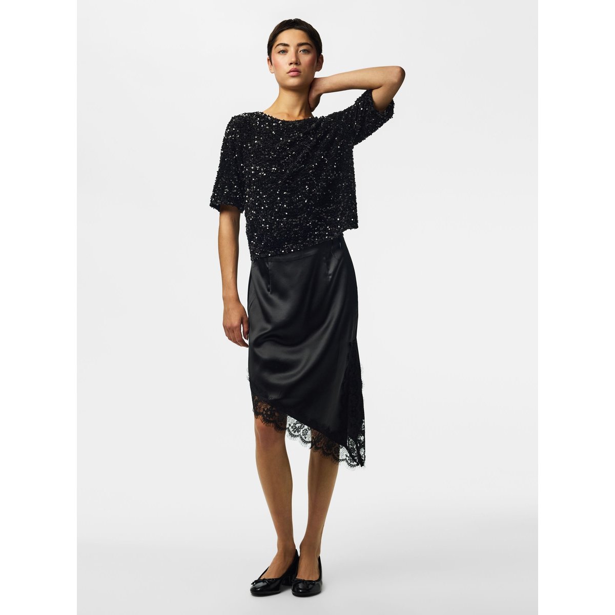 Top À Manches Courtes noir - black1, PIECES