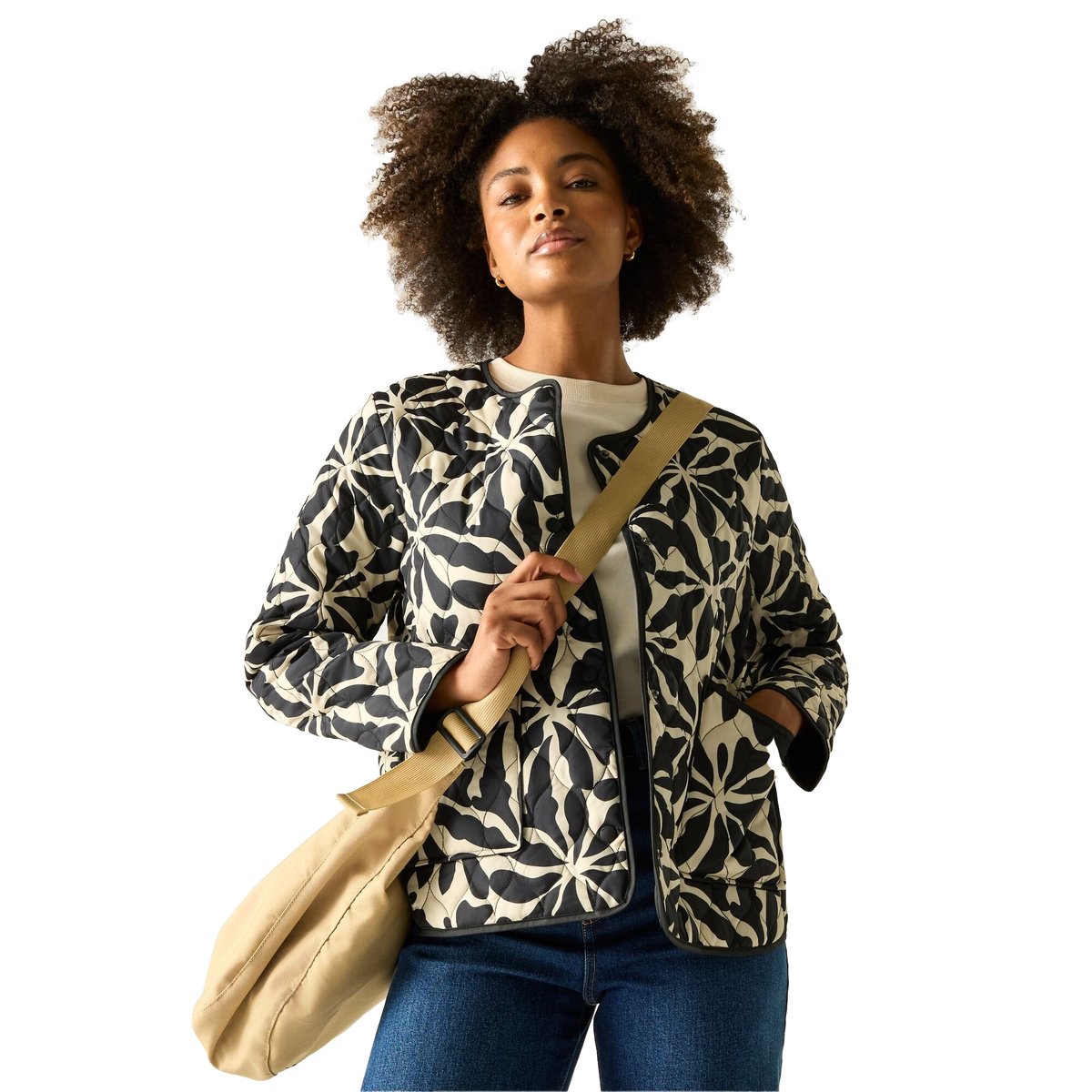 Veste matelassée motif/style floral abstrait MIRA beige, REGATTA