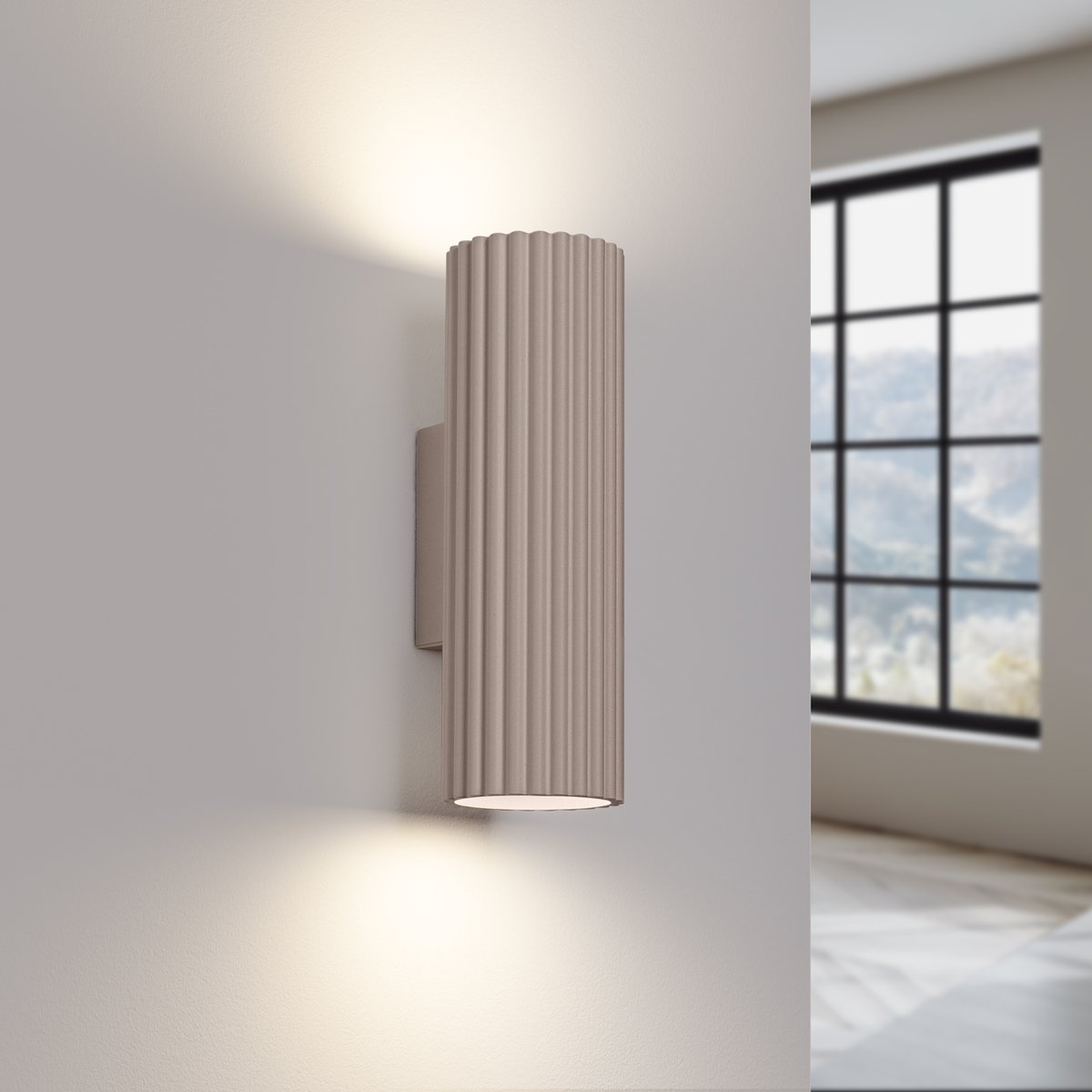 Applique Aluminium Taupe GU10 2 Karbon marron, EDEN