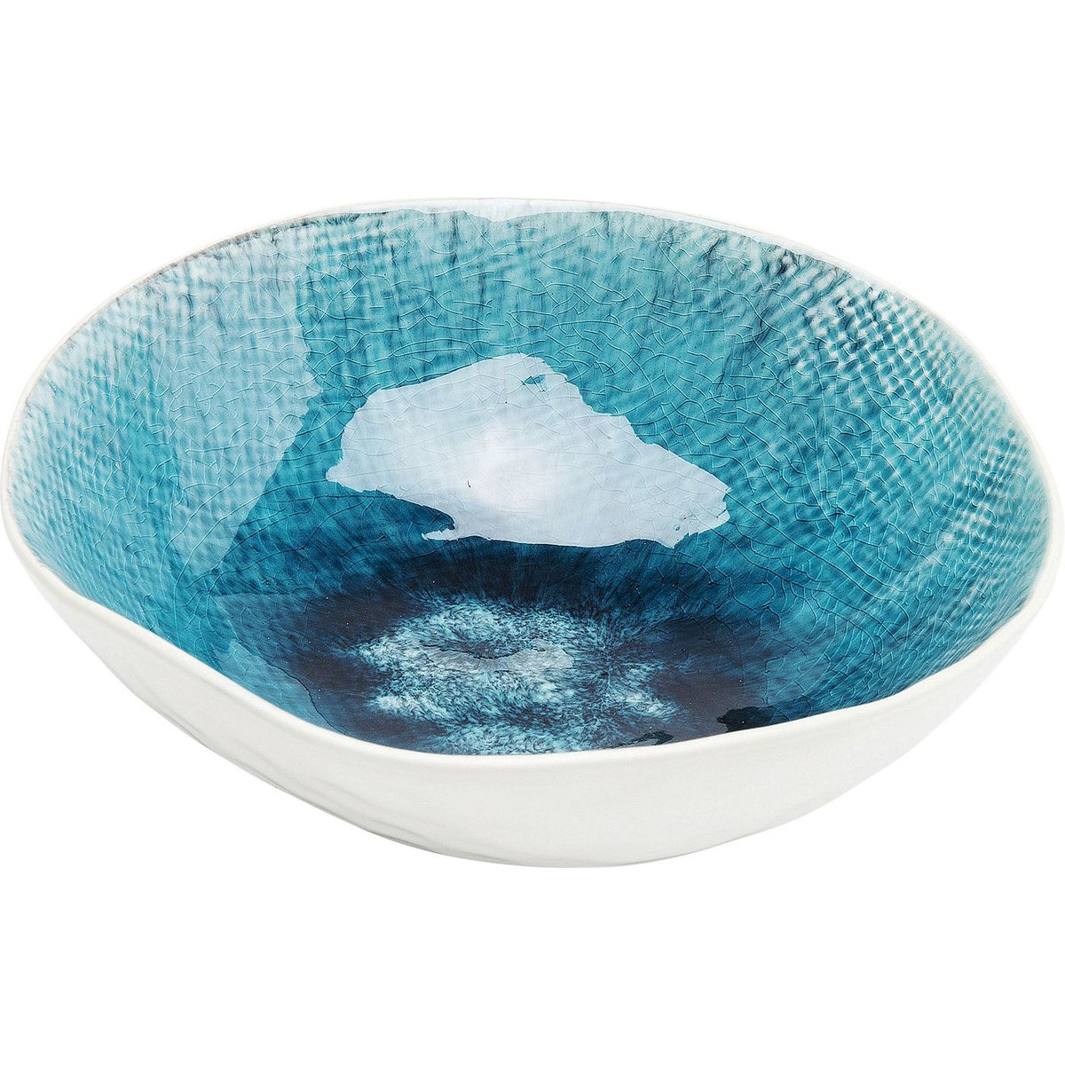 Lot de 4 assiettes creuses, MUSTIQUE bleu, KARE DESIGN