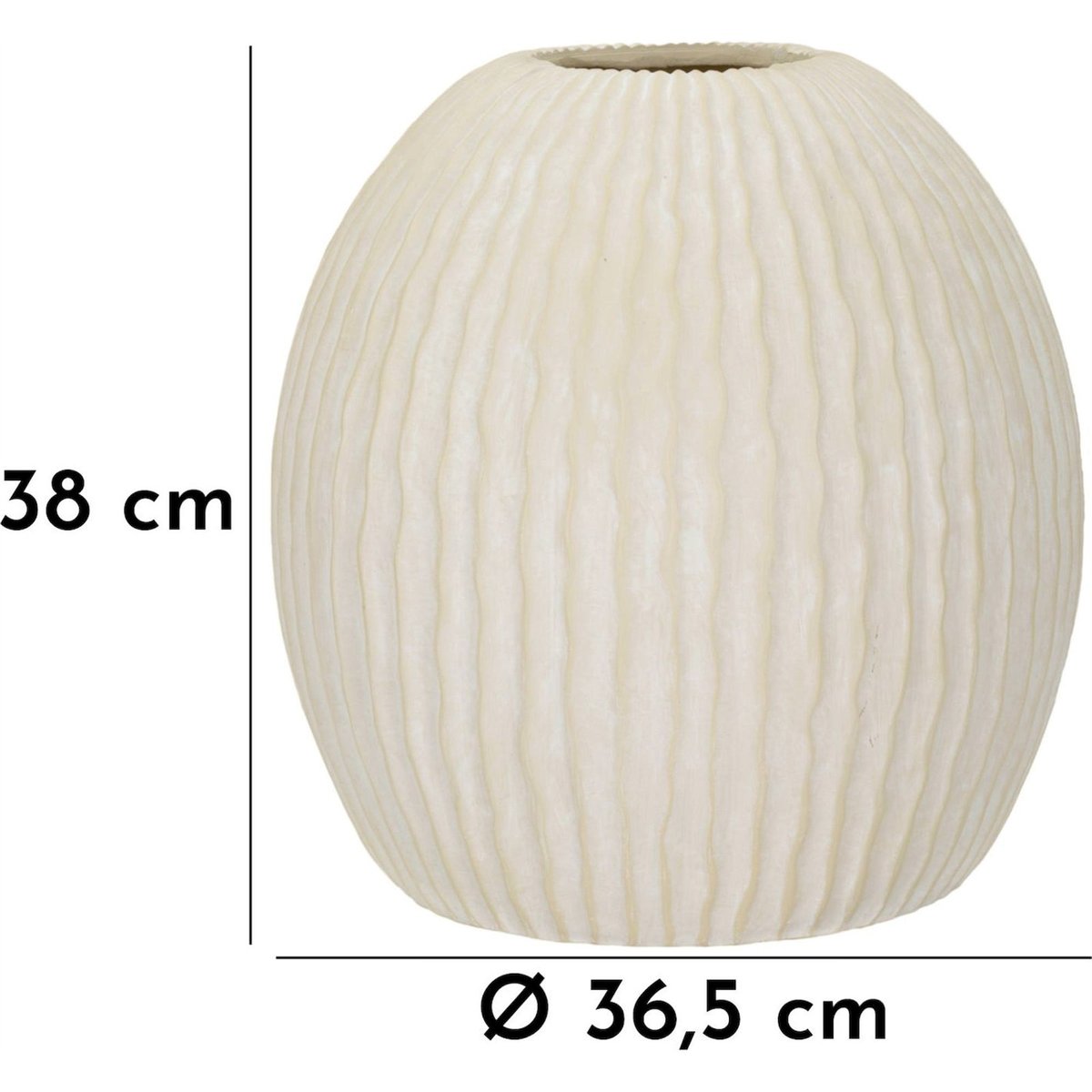 Vase rond à relief ondulé MODERN crème, RECOLLECTION