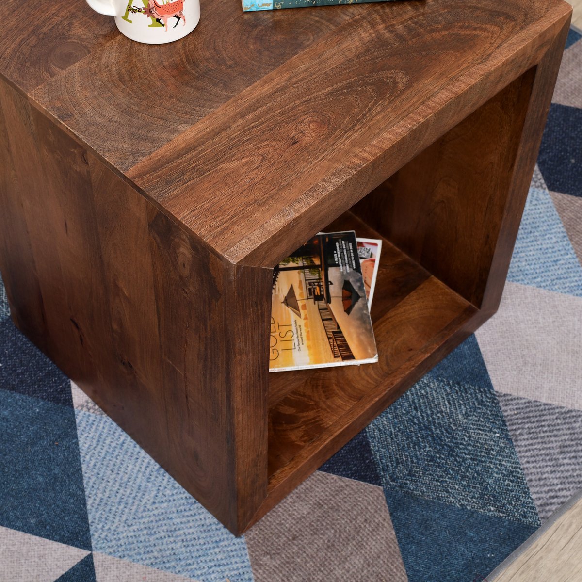 Table d'appoint, bois de manguier foncé, JABALPUR noyer, NORDLYS