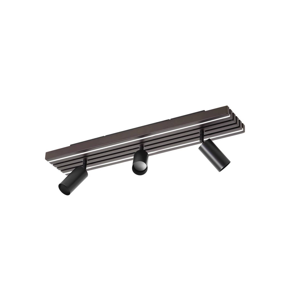 Plafonnier en bois moderneLED, Tiron bois foncé, noir, LUCANDE