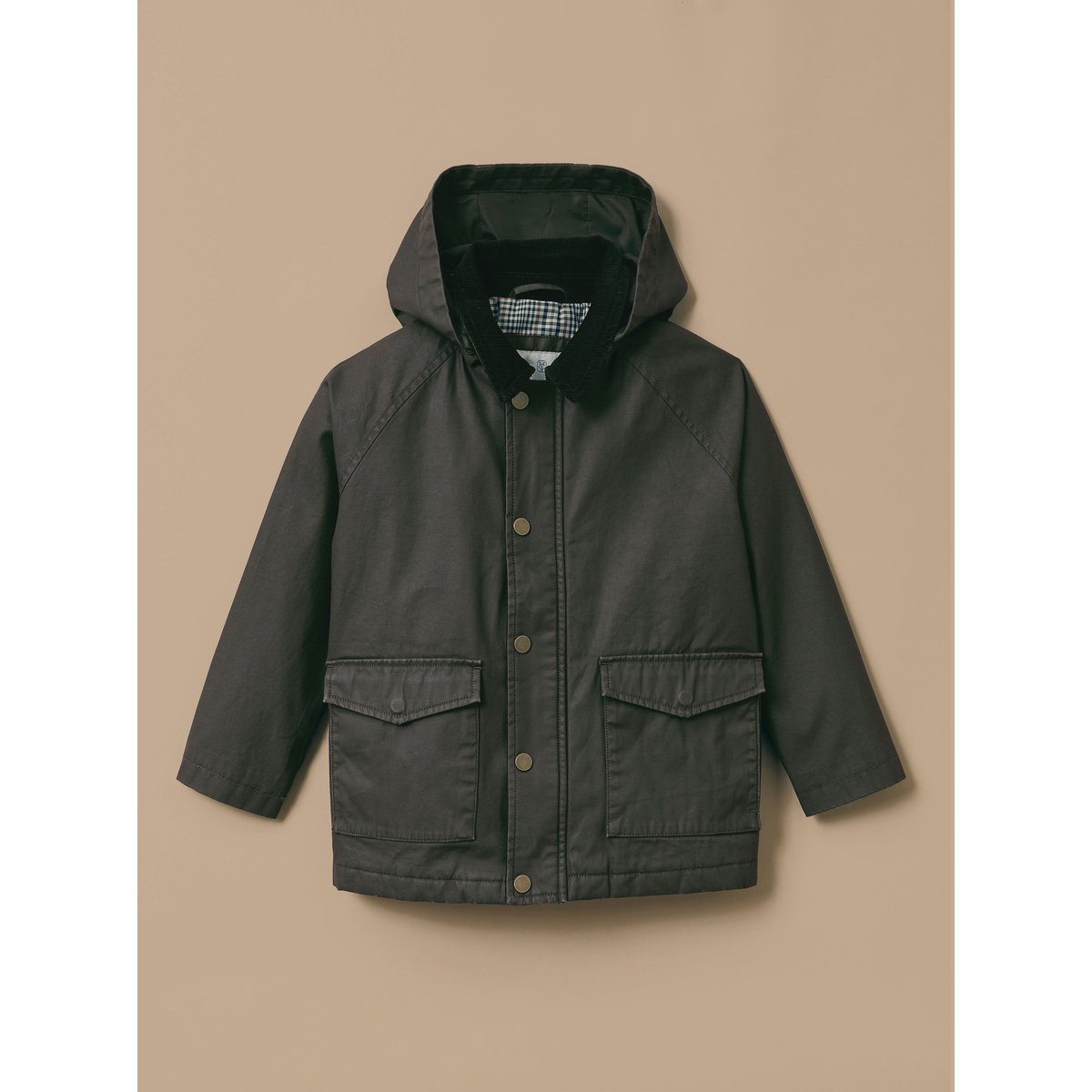 Veste en coton enduit vert fonce, CYRILLUS
