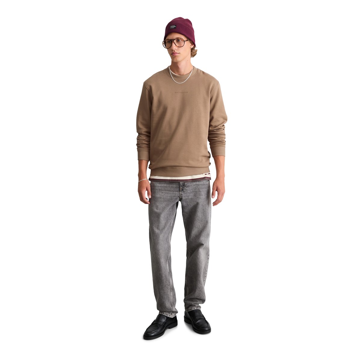 Sweat-shirt coupe classique en molleton de coton bio tout doux marron, MARC O’POLO DENIM