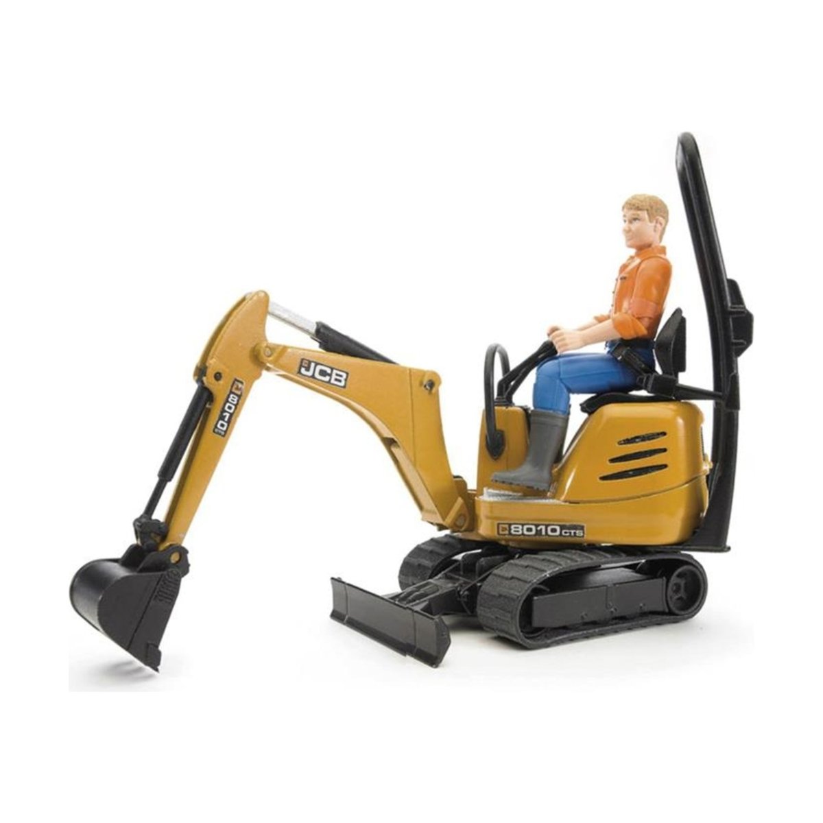 JCB - Micro Pelle 8010 CTS et ouvrier de la construction v002238, BRUDER