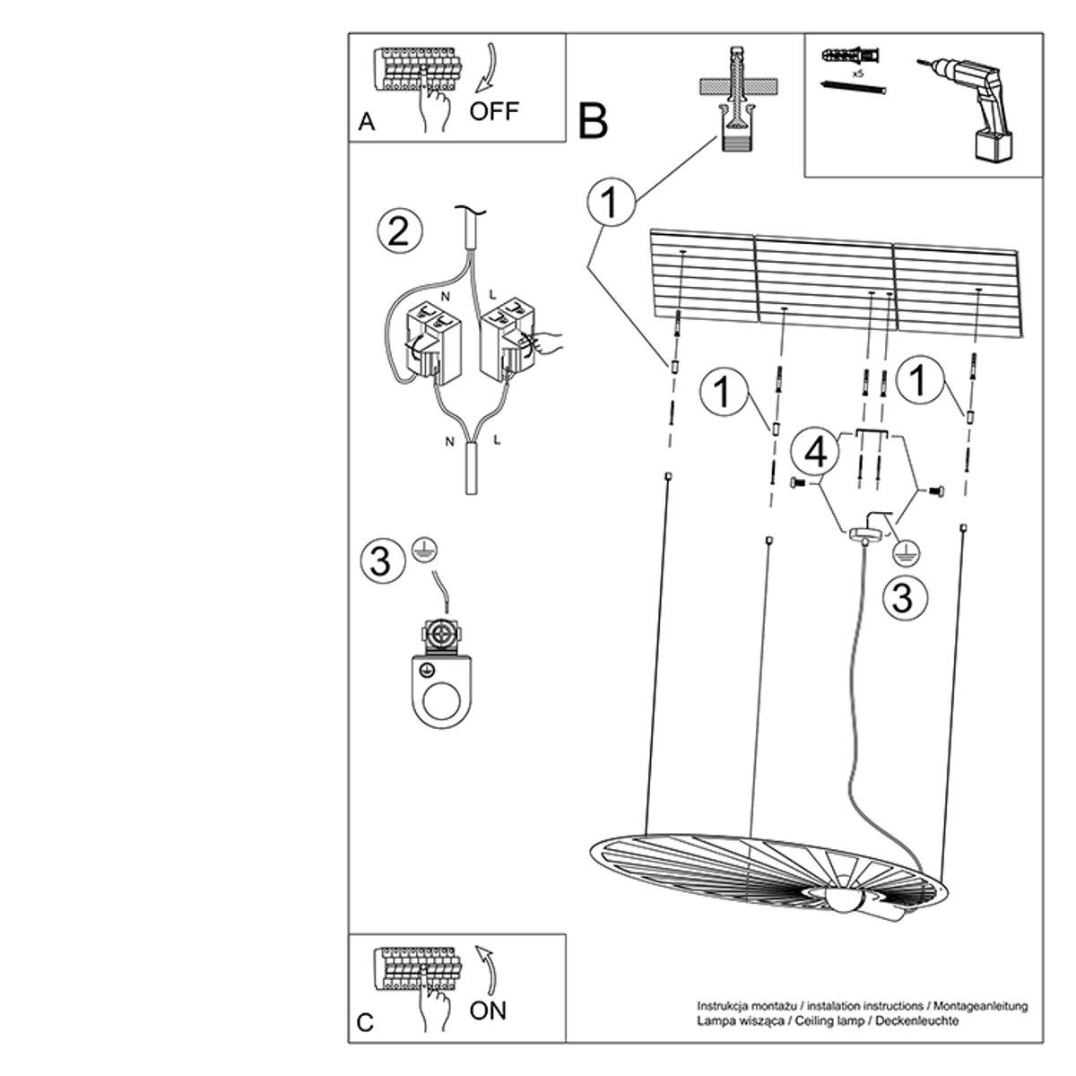 Suspension Acier Blanc E27 1 Lehdet blanc, EDEN