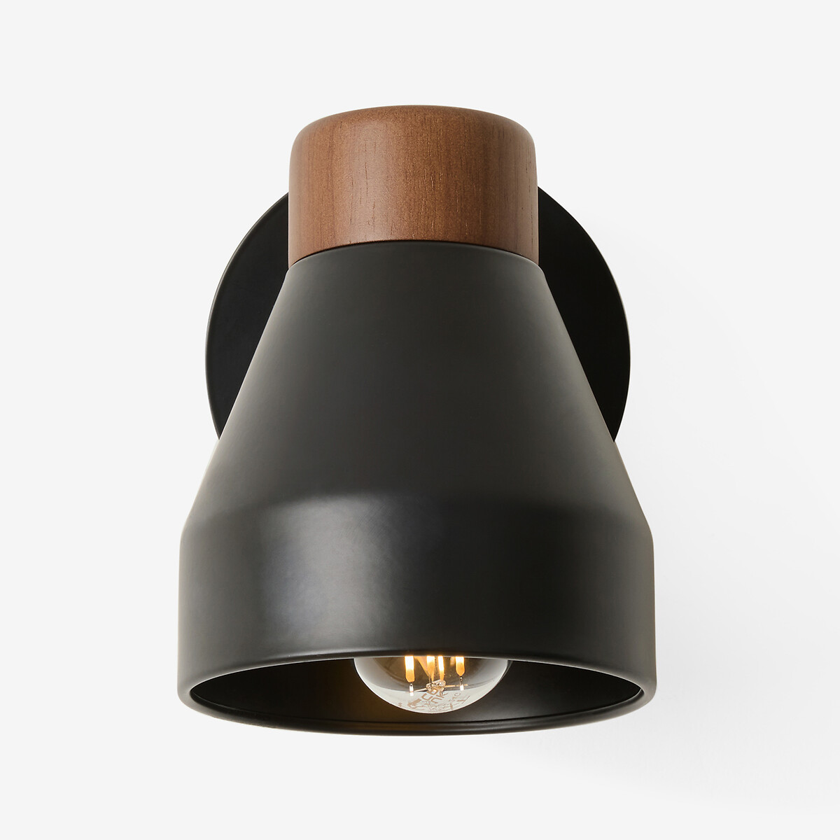 MADE.COM Albert Spot Wall Light in Dark Wood matt black, MADE
