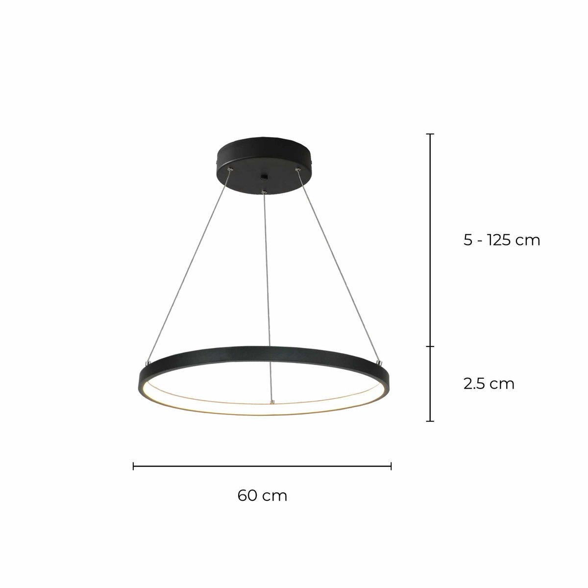 Suspension circulaire en aluminium, VECLON noir, C-CREATION