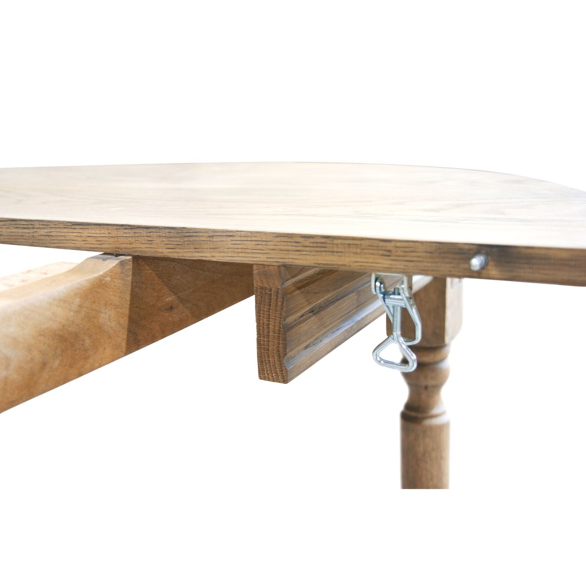 Table ronde en bois 6 pieds tournés D105 + 3 rallonges bois - VICTORIA chêne, HELLIN, DEPUIS 1862