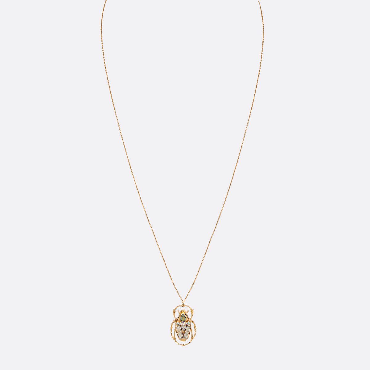 Collier sautoir doré blanc - imperial cristal blanc, CAROLINE NAJMAN