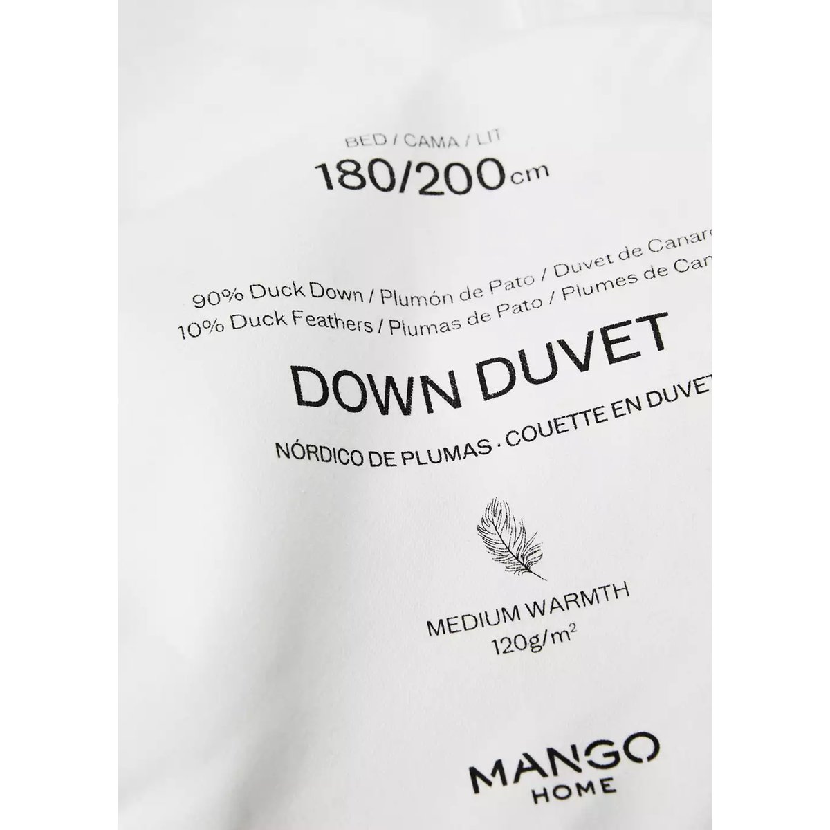 Couette duvet Lit 150/160 cm blanc, MANGO HOME