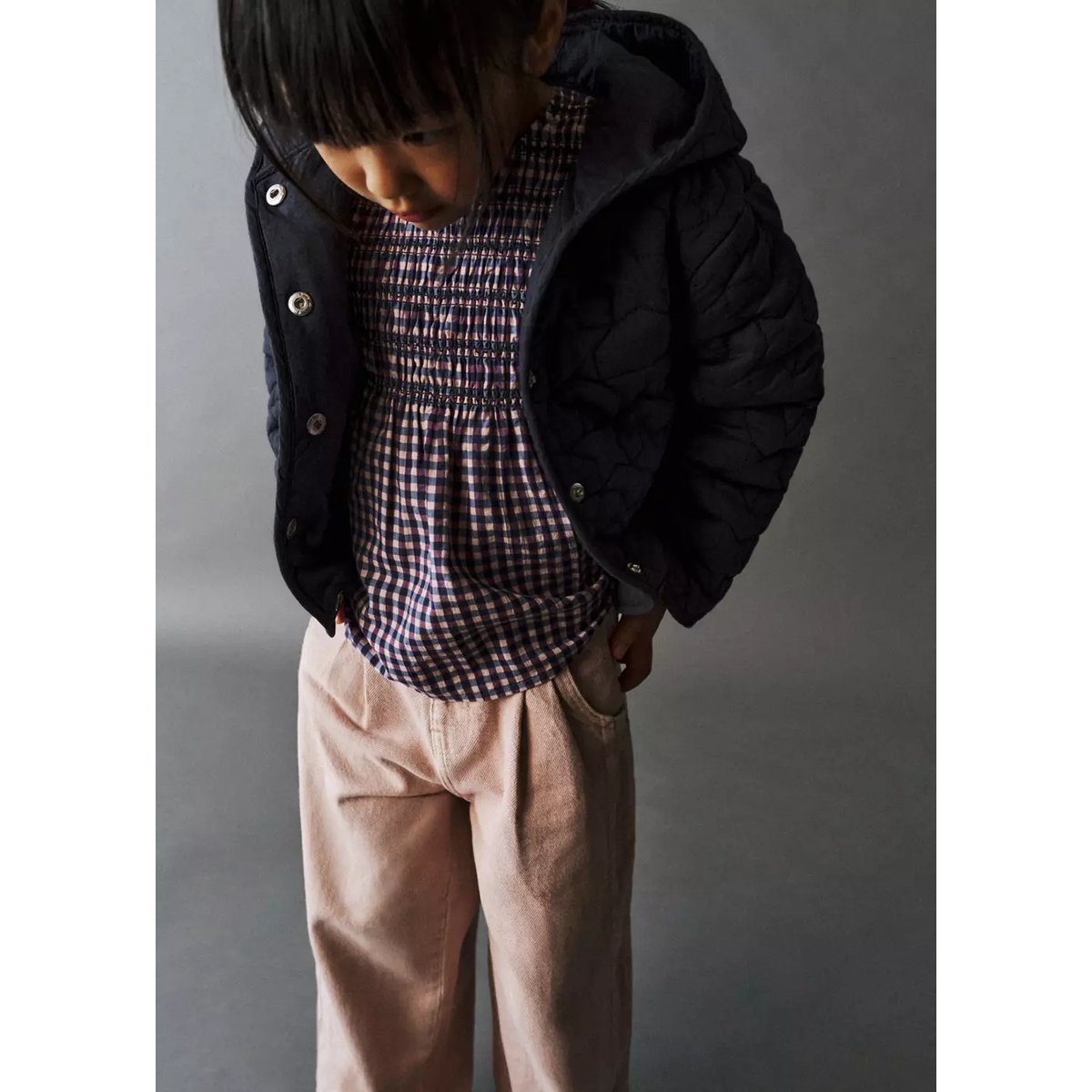 Jean droit pinces rose pastel, MANGO BABY