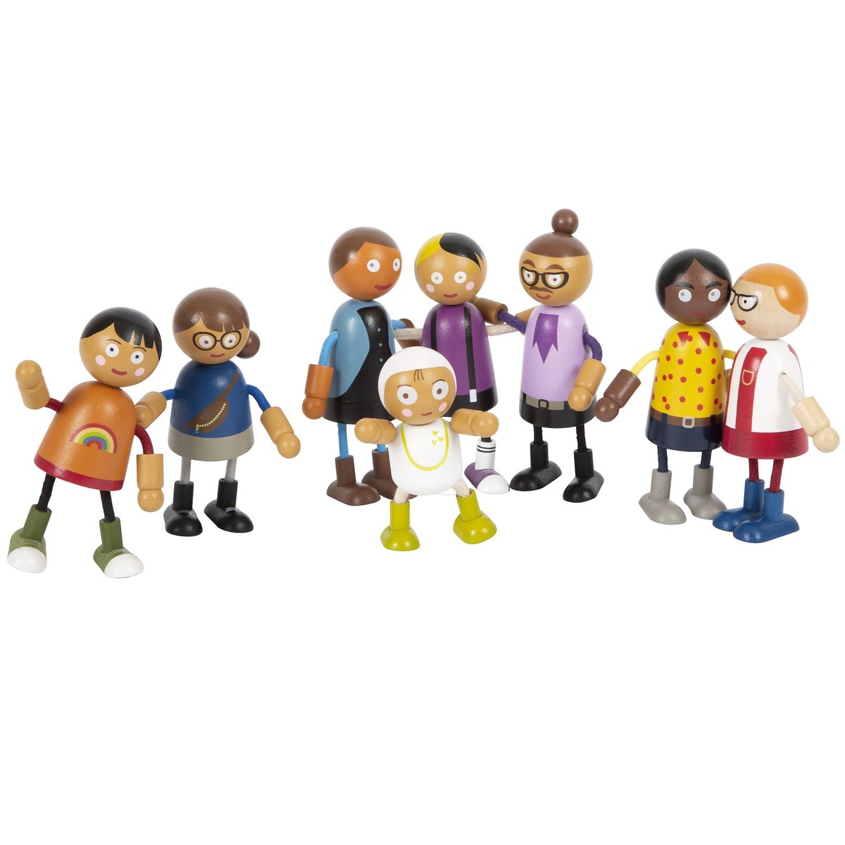 Famille de poupées souples avec bébé beige, SMALL FOOT COMPANY