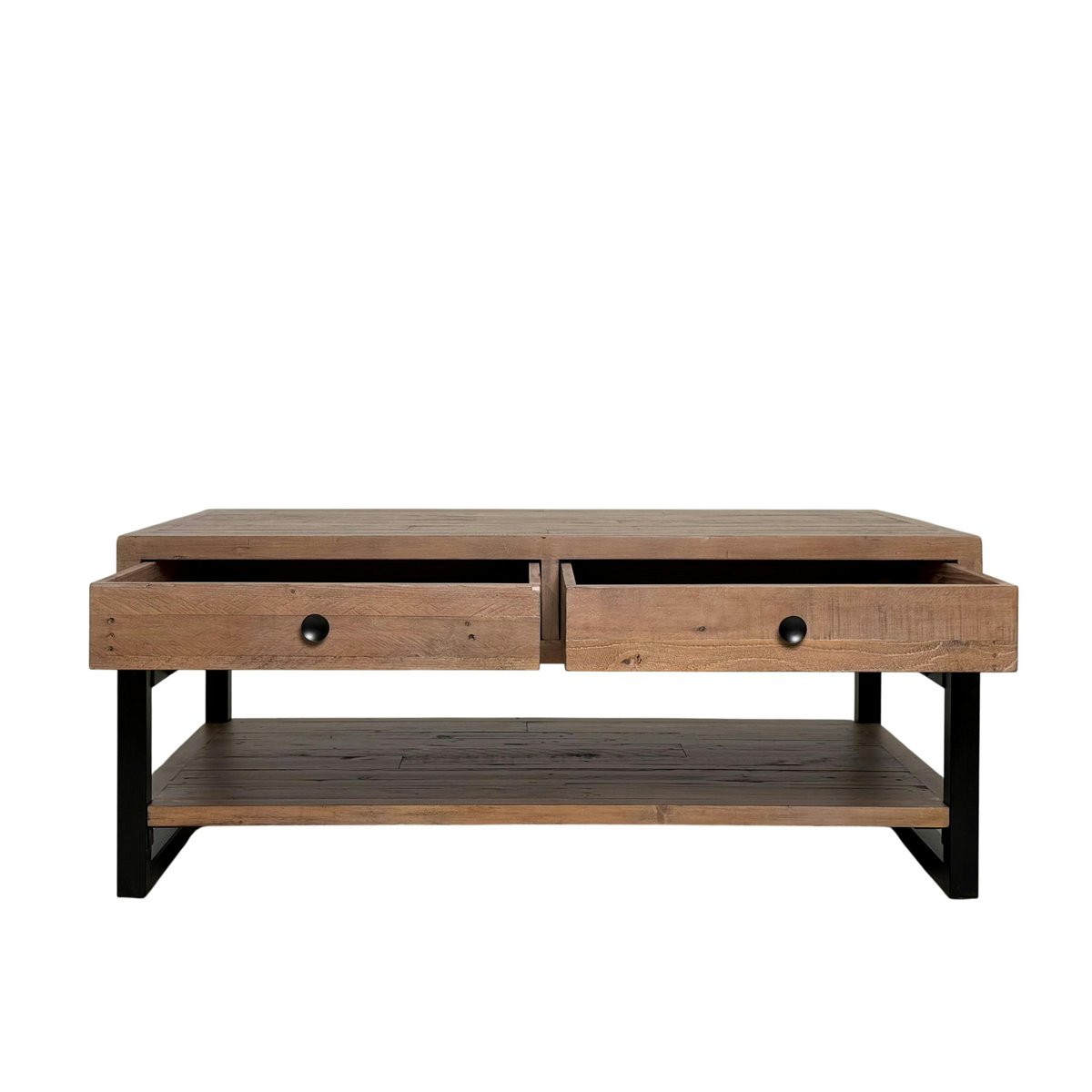 Table basse campagne industrielle bois et métal AUCKLAND bois naturel, PIER IMPORT