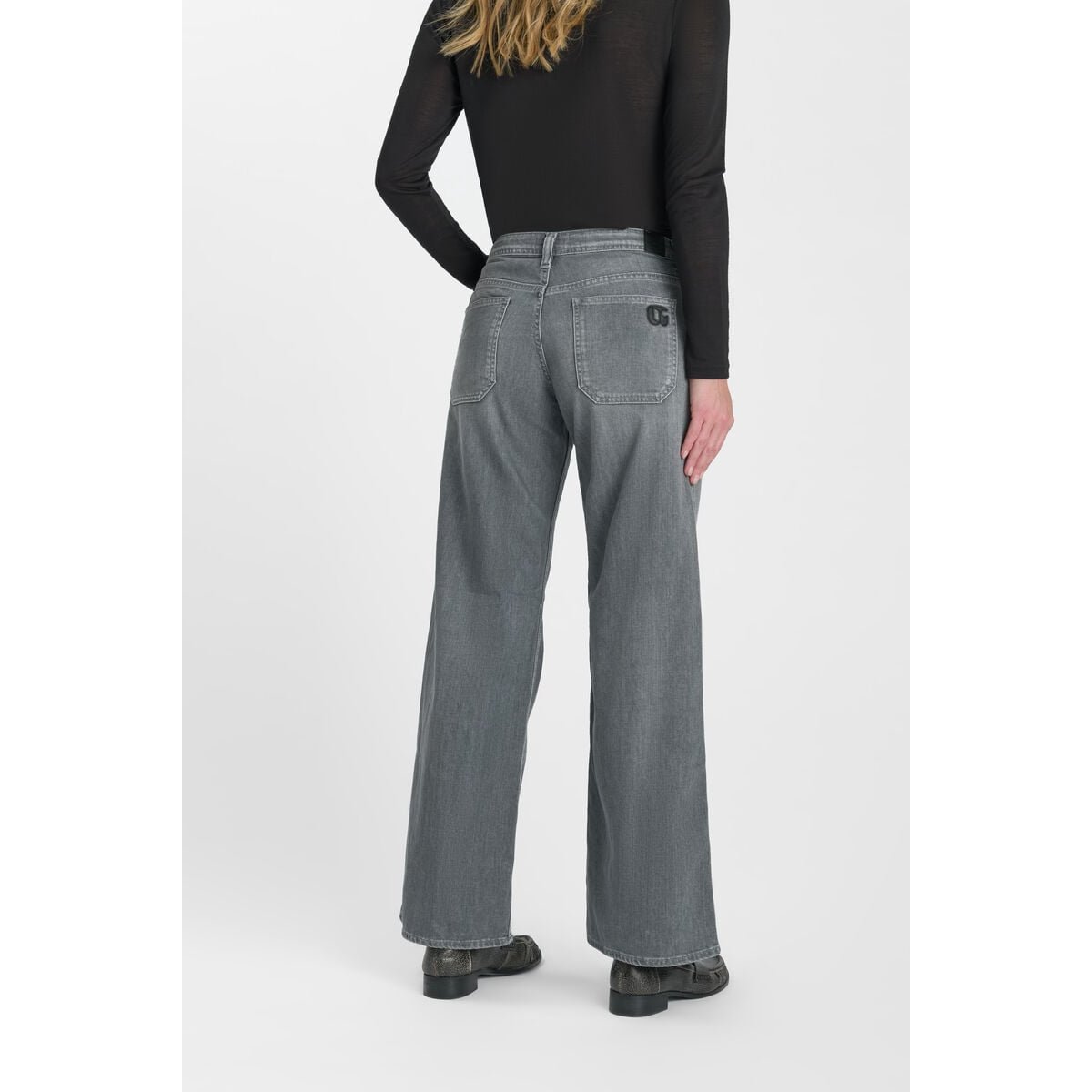 Jeans loose, large wide leg , longueur 34 grey, LE TEMPS DES CERISES