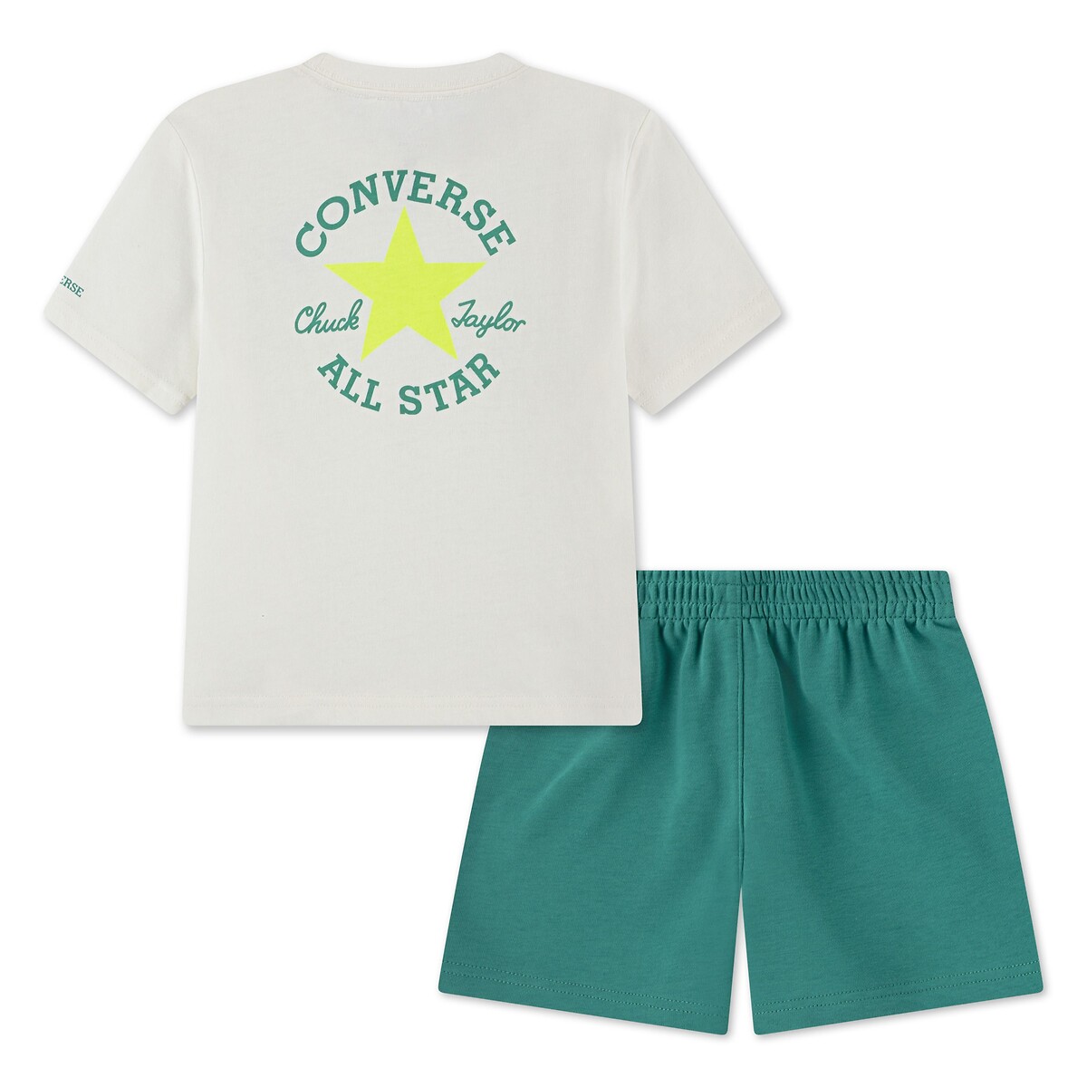Conjunto camiseta y pantalón corto verde/blanco, CONVERSE