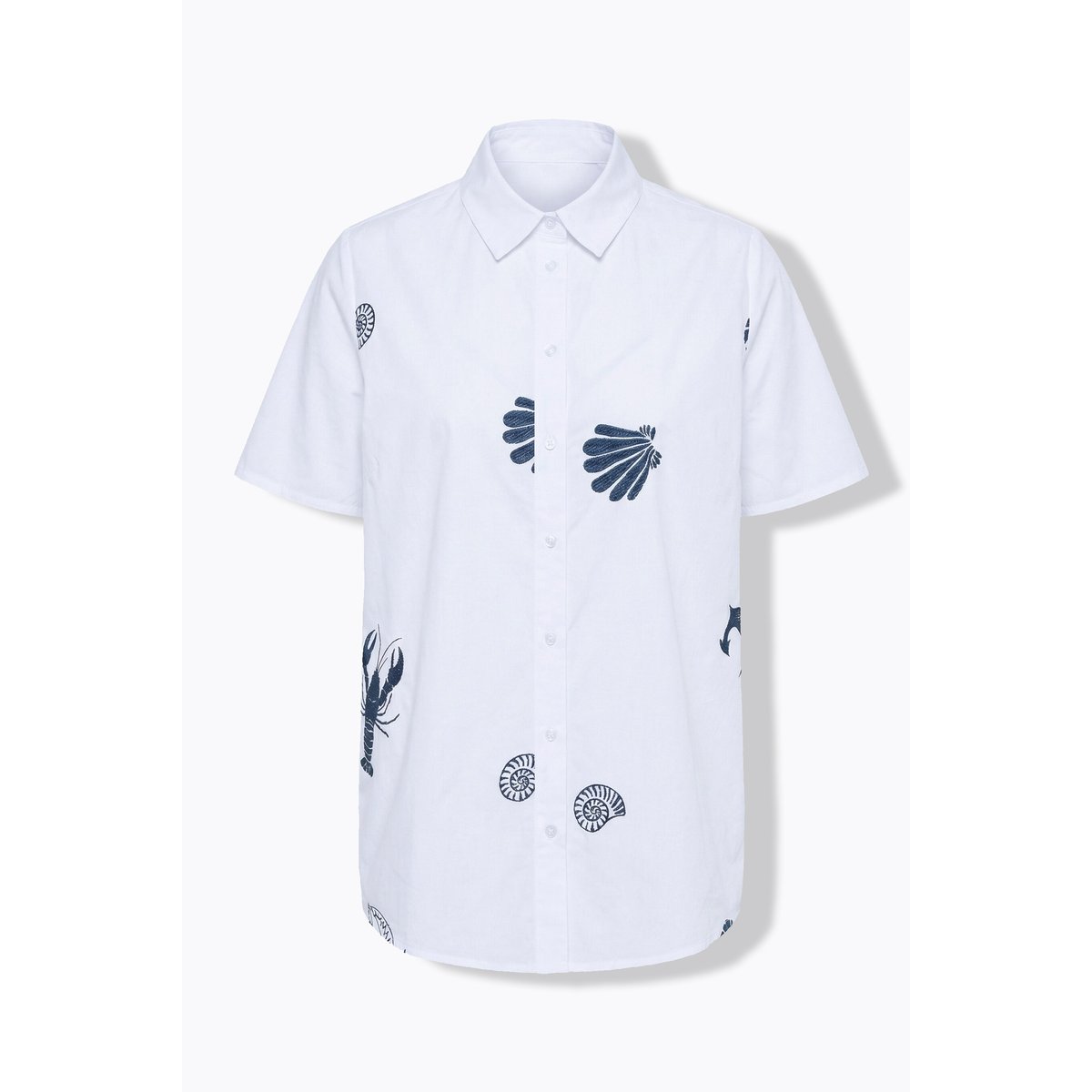 Chemisier, motifs marins, coupe en A blanc neige, ULLA POPKEN