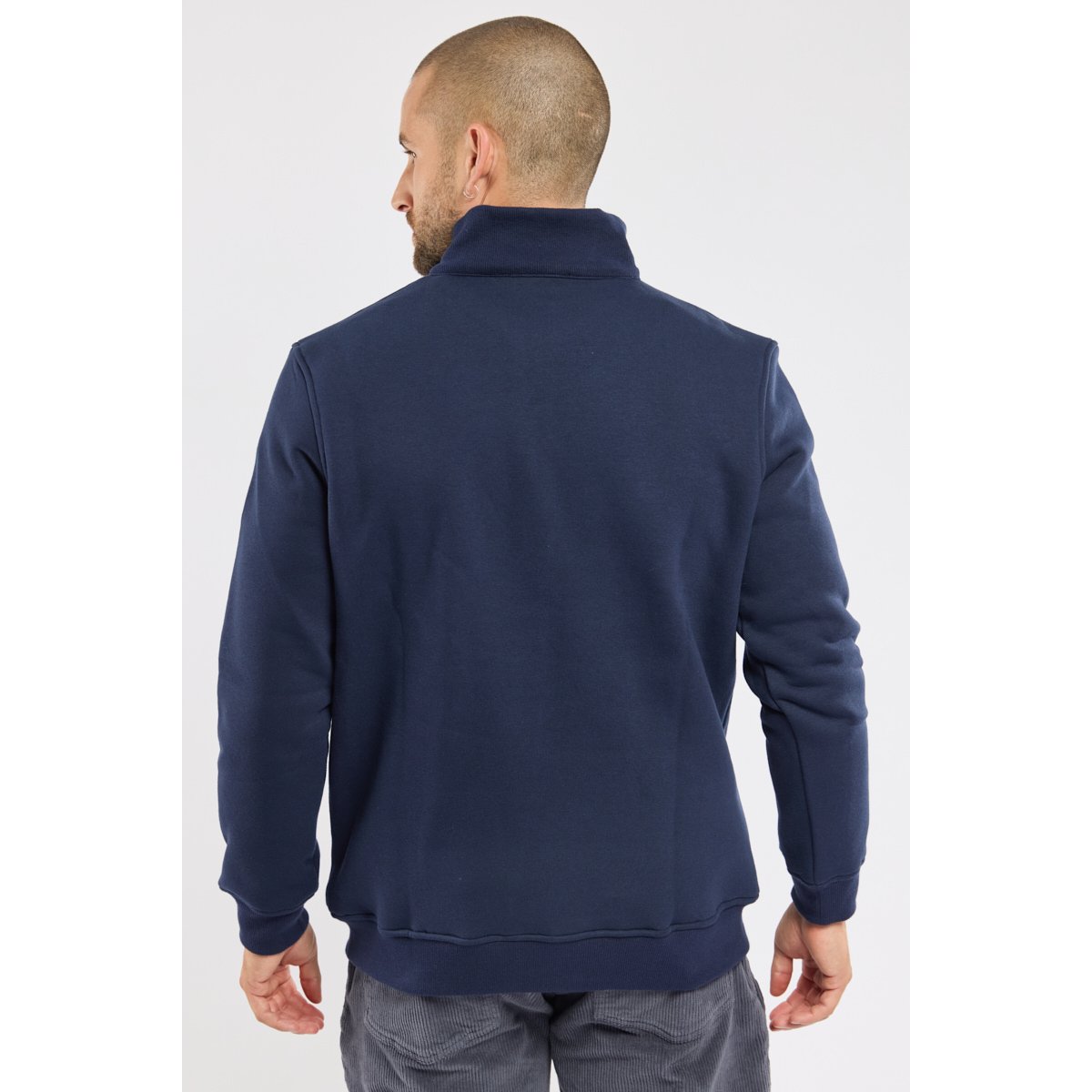 Sweat camionneur molleton en coton amiral, GUY DE BERAC