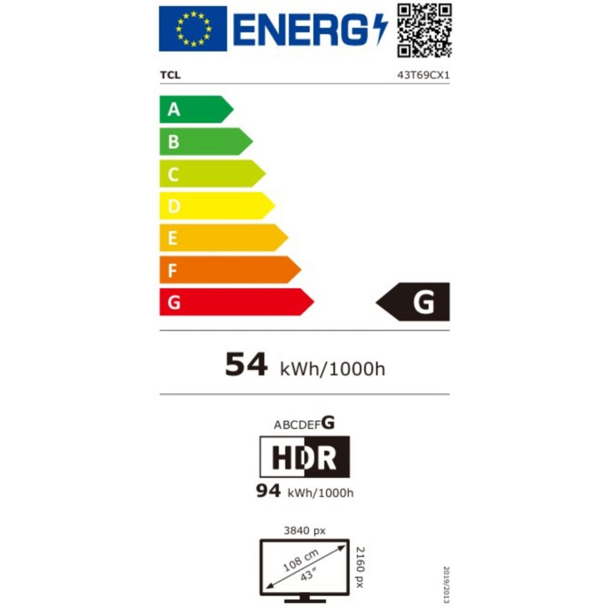 TV QLED 43T69C (2026) 43" (109 cm) métal, TCL