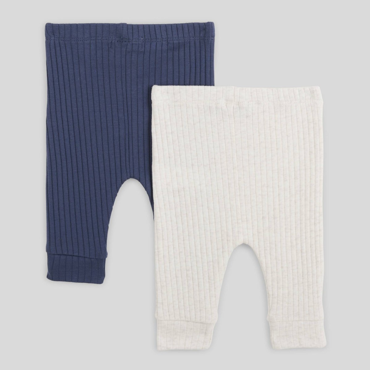Lot de 2 legging unis en coton BIO ecru, BOUT'CHOU