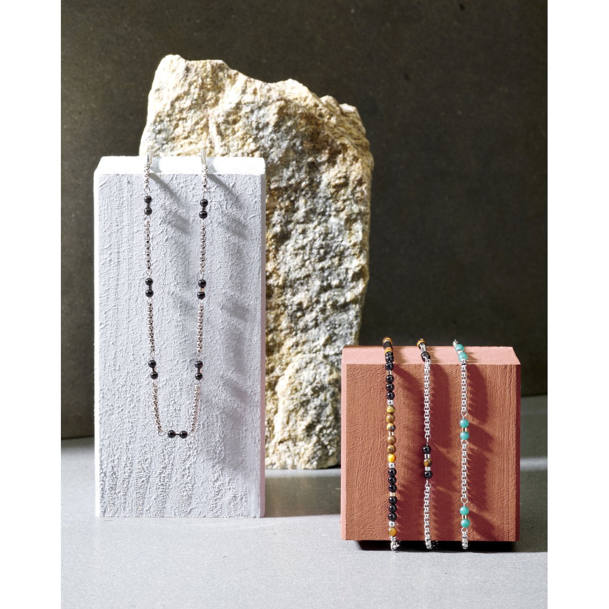 Colliers en Onyx/steel et Onyx acier inoxydable, MORELLATO