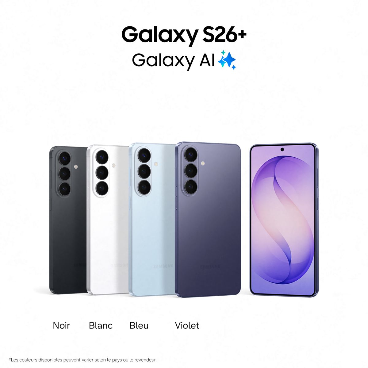 Smartphone Galaxy S26+ Bleu 256Go couleur unique, SAMSUNG