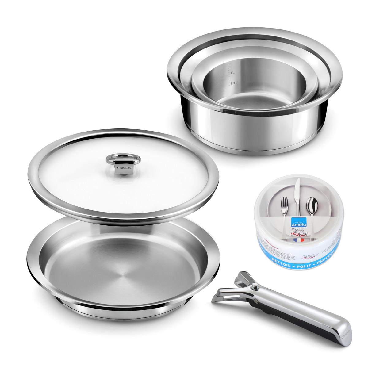 Lot 7 pièces - YCÔNE inox, CUISINOX