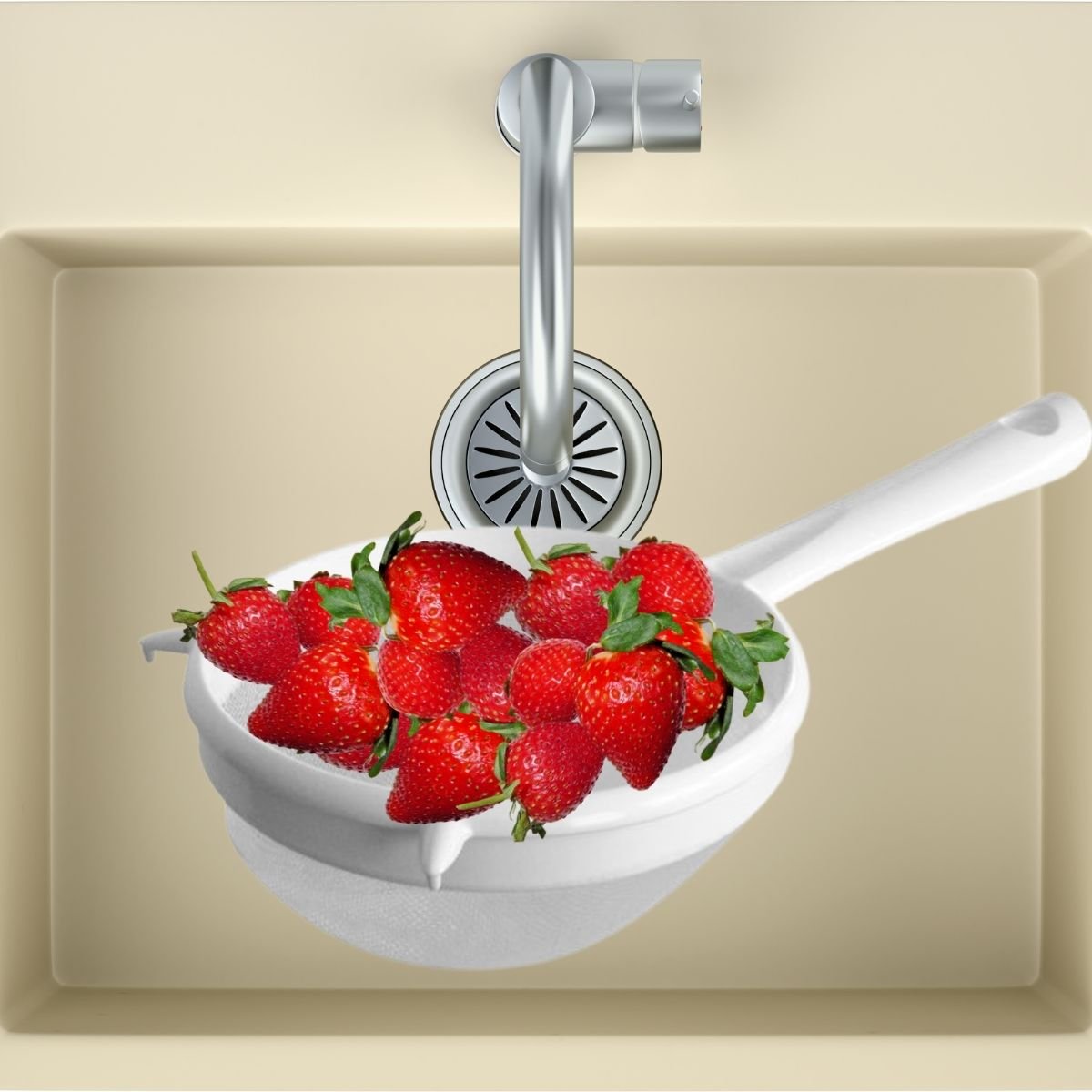 Set de 2 ustensiles de cuisine passoire plastique ARCADALINA blanc, FACKELMANN