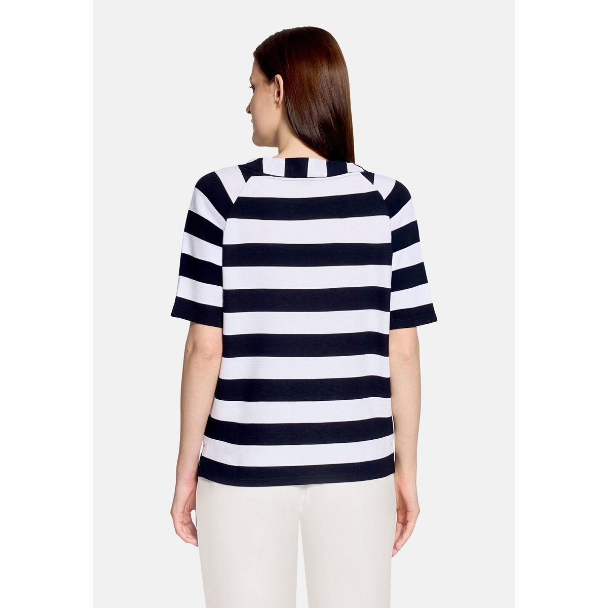 Sweat-shirt de texture côtelée bleu/blanc, BETTY BARCLAY