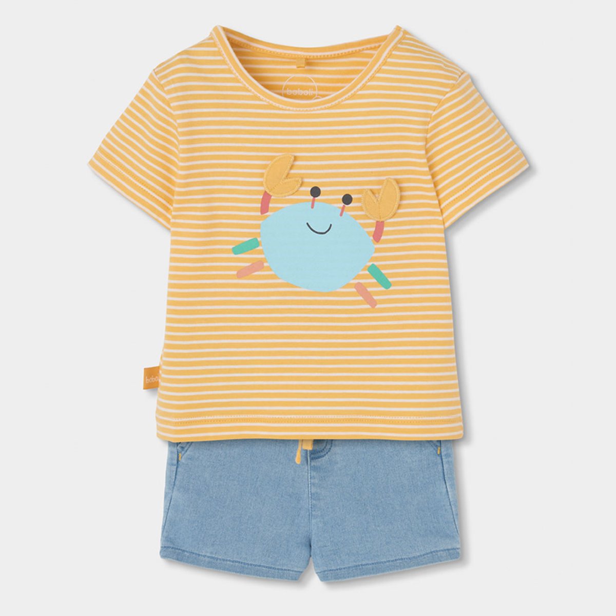 Ensemble bébé t-shirt et pantalon en coton multicolore, BOBOLI