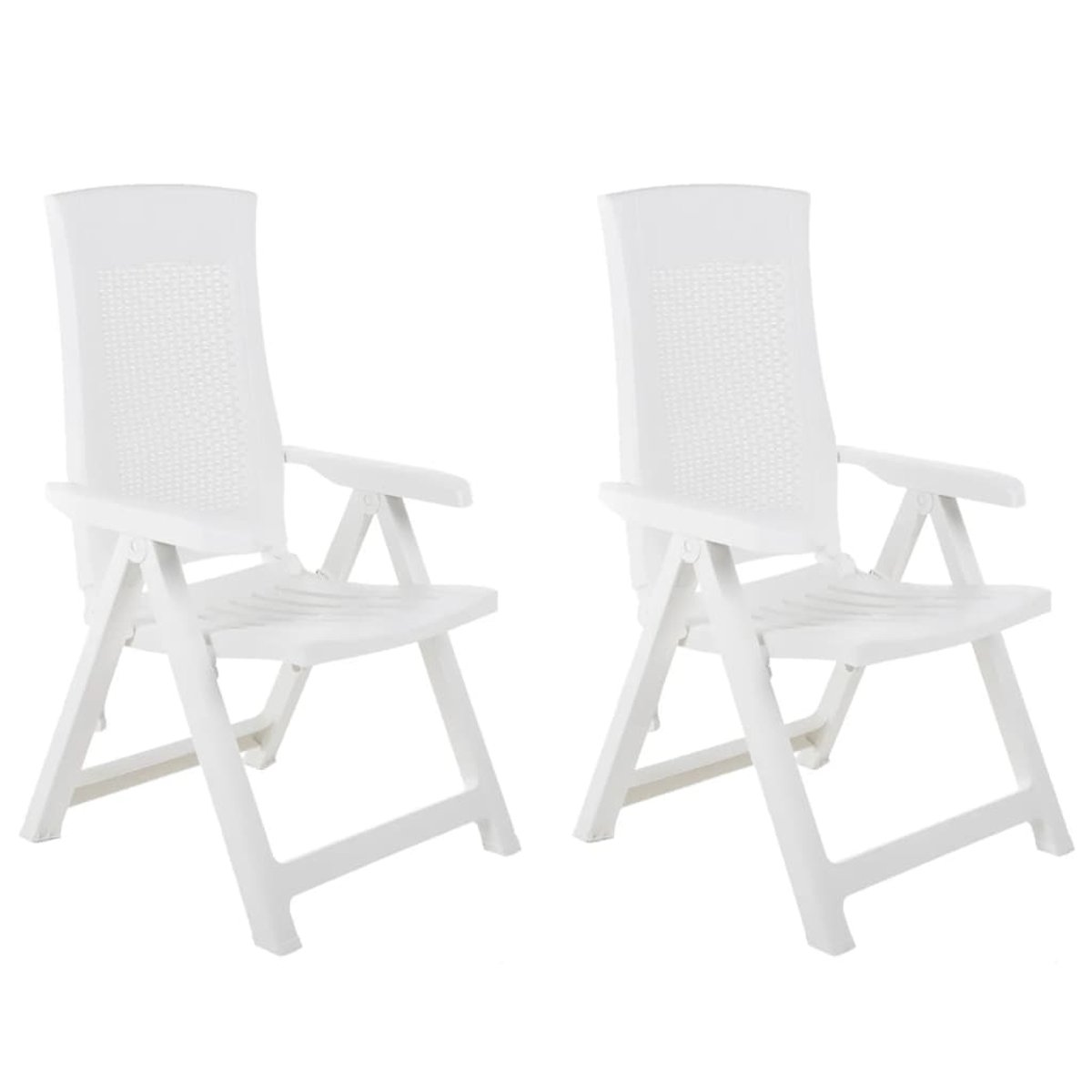 Lot de 2 chaises de jardin inclinables pliantes blanc, HOME MAISON