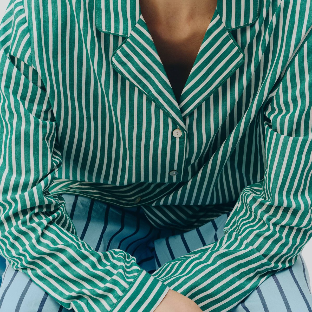 Chemise rayée en coton bio GOTS bocage, MONOPRIX