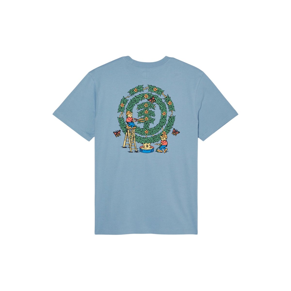 T-Shirt manches courtes GARDENING bleu faded denim, ELEMENT