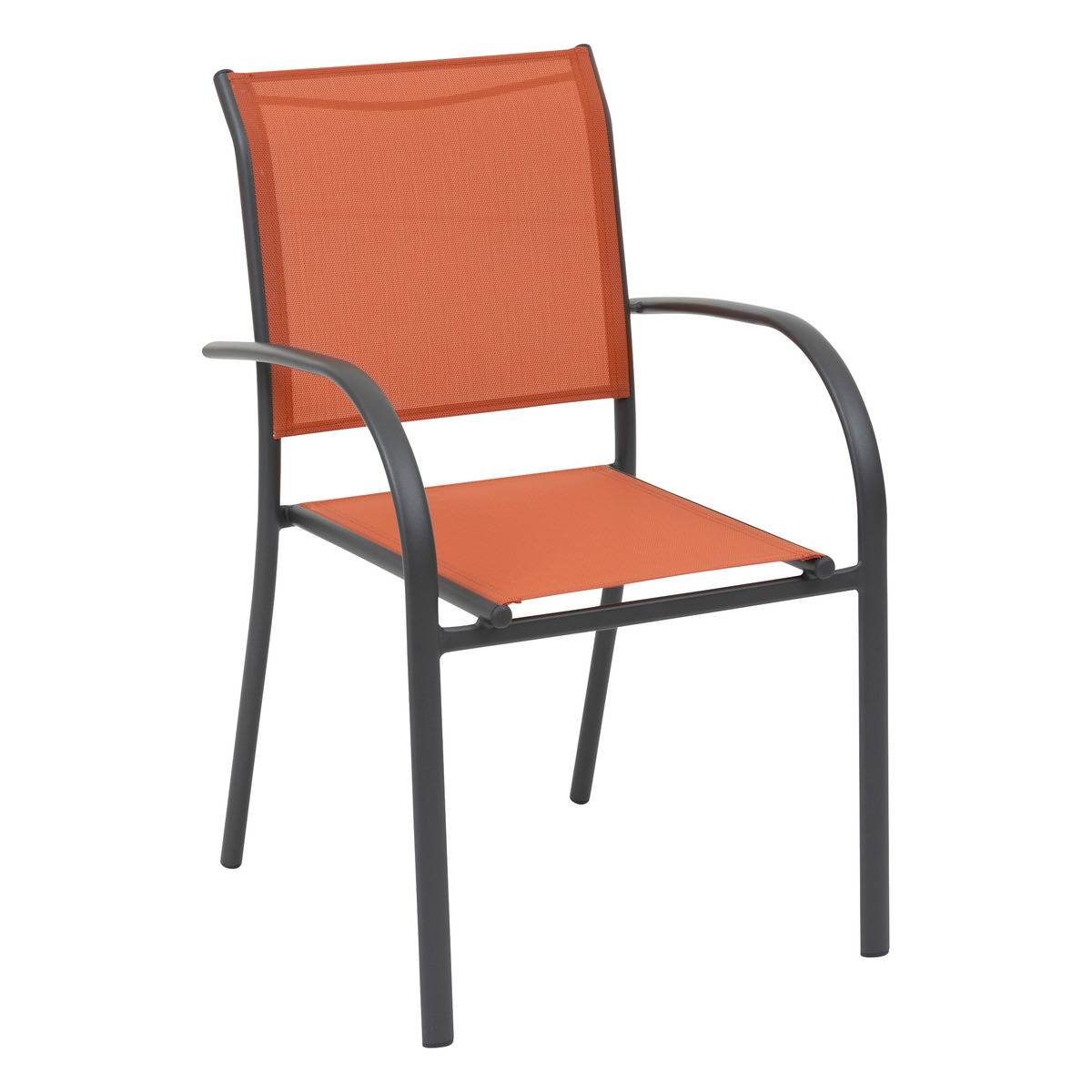 Fauteuil de jardin empilable PIAZZA orange rouille, HESPERIDE