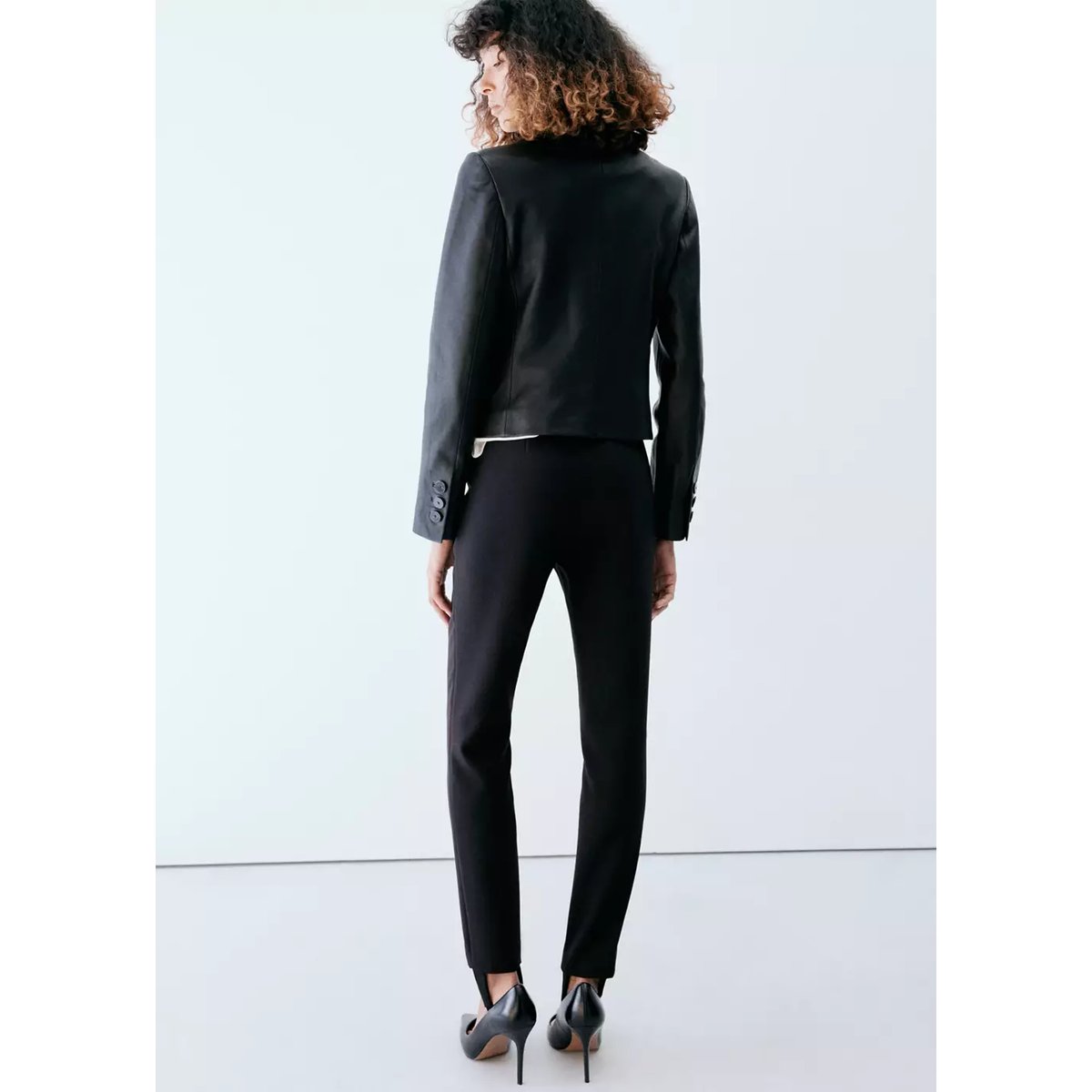 Pantalon ajusté à étriers noir, MANGO